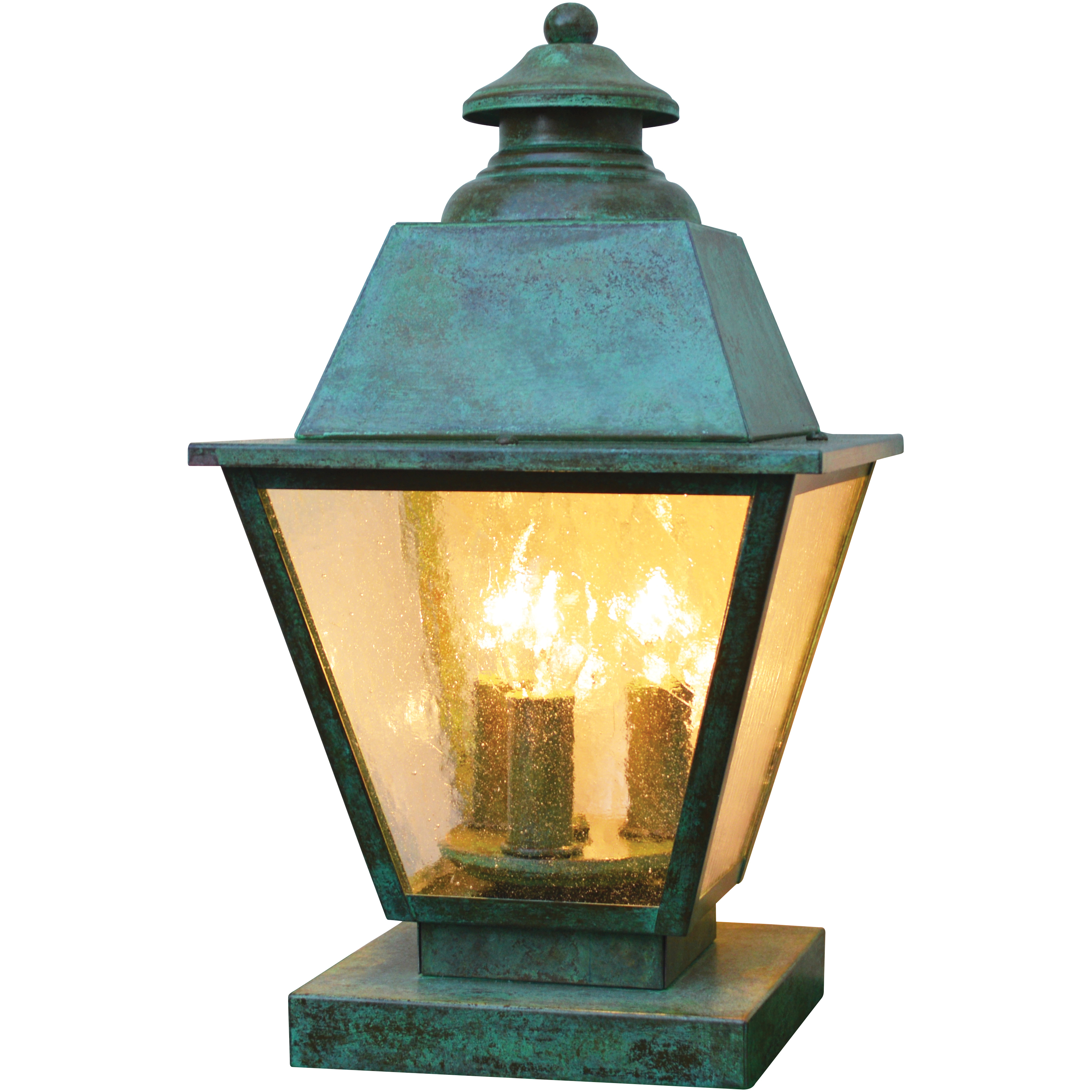 Inverness 3 Light 15 inch Pewter Column Mount in Clear Seedy