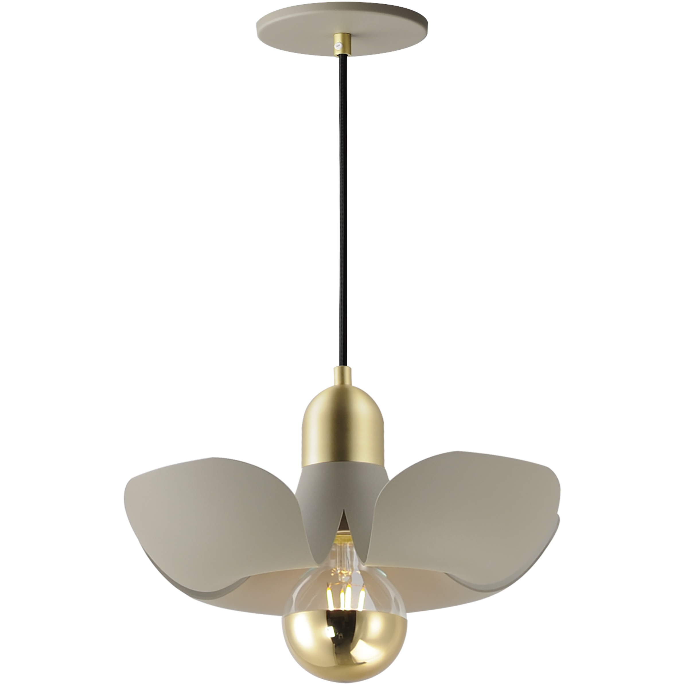 Poppy LED 11.75 inch Silver Gold and Satin Brass Single Pendant Ceiling Light