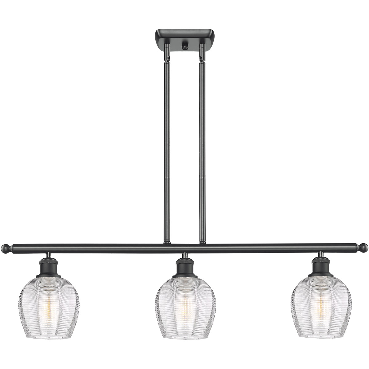 Ballston Norfolk LED 36 inch Matte Black Island Light Ceiling Light in Clear Glass