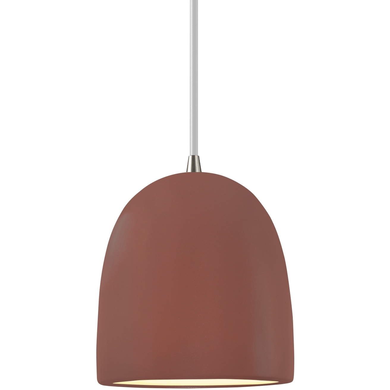 Radiance Collection 1 Light 9 inch Brushed Nickel and Canyon Clay and White Pendant Ceiling Light