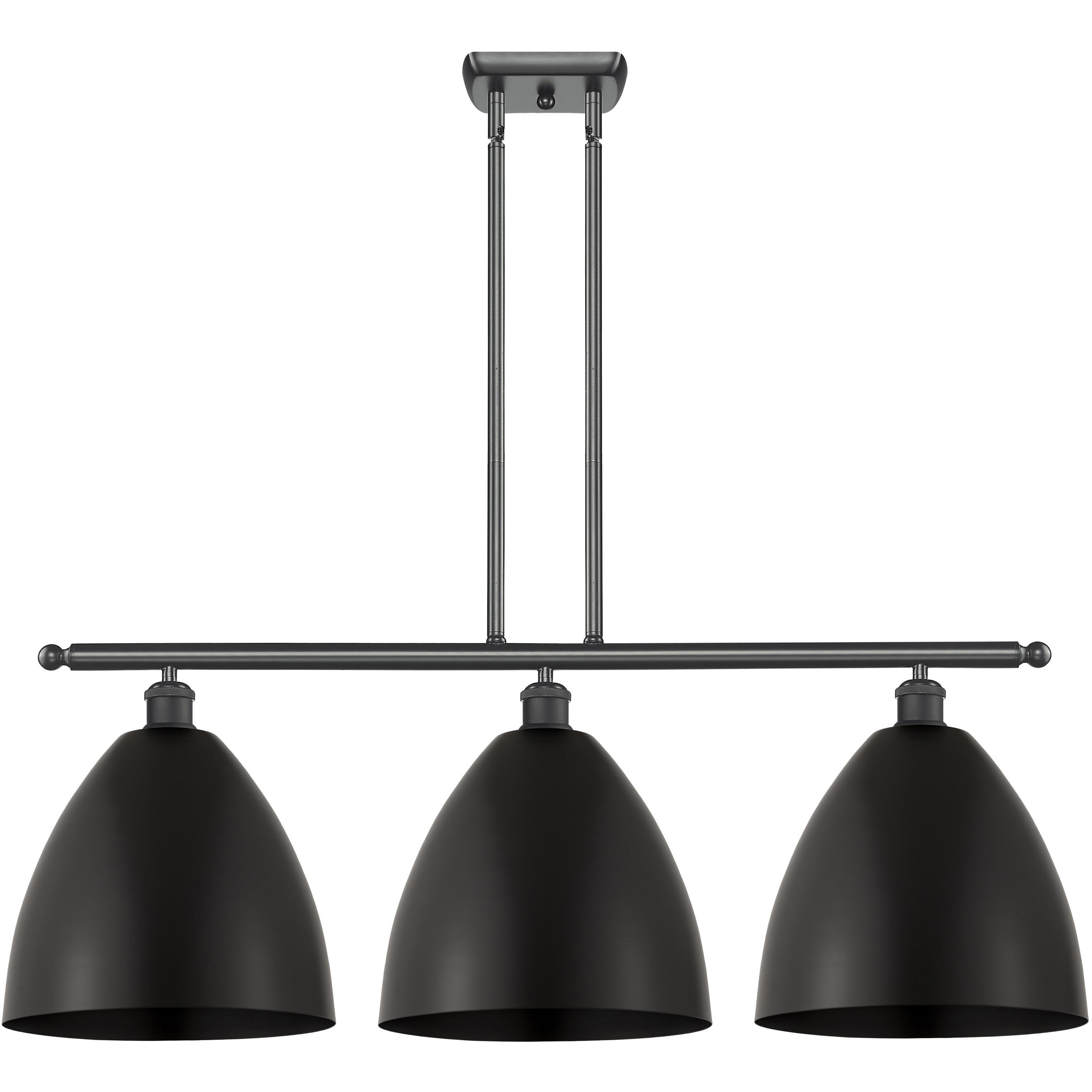 Ballston Dome 3 Light 39 inch Matte Black Island Light Ceiling Light