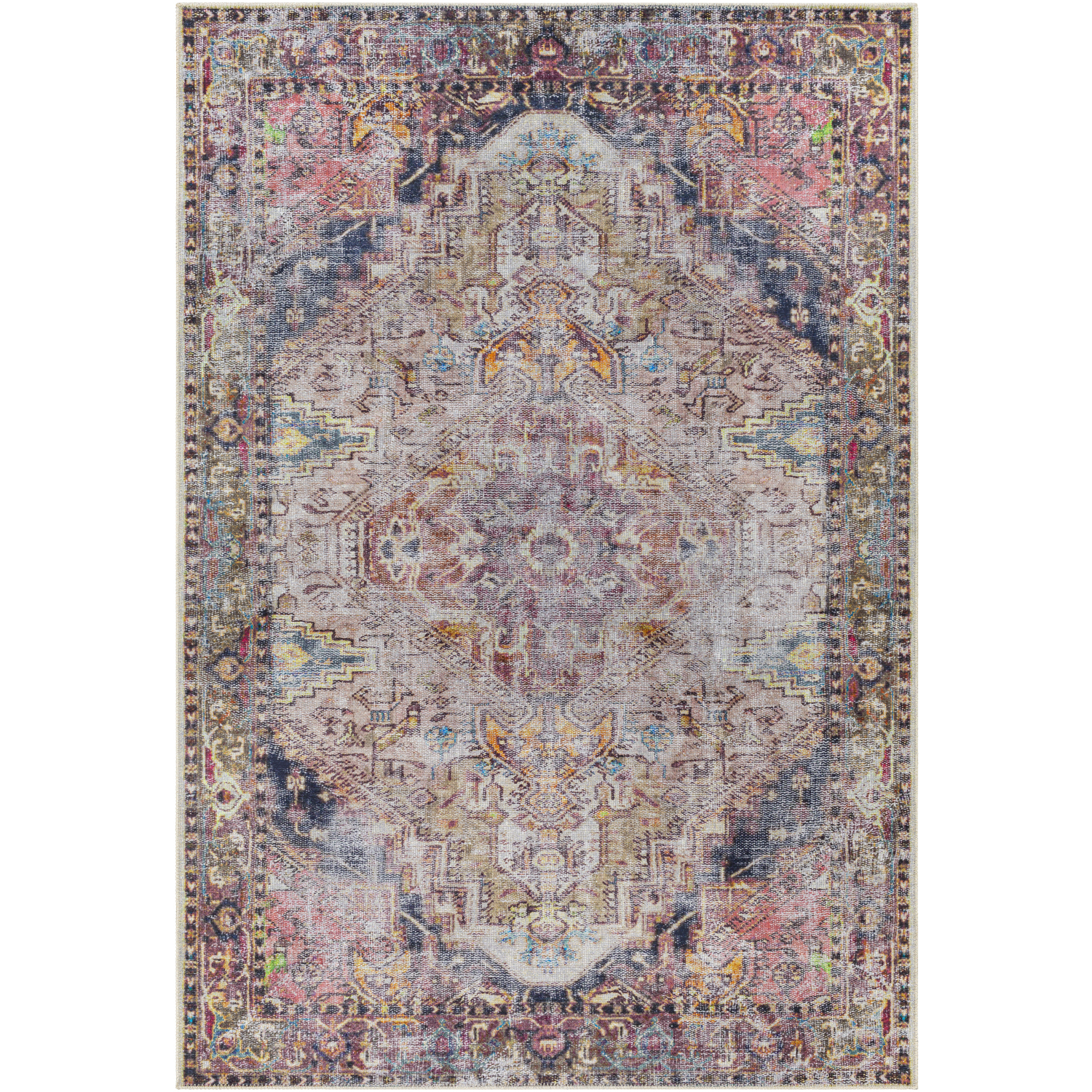 Tahmis 87 X 63 inch Grey Rug, Rectangle