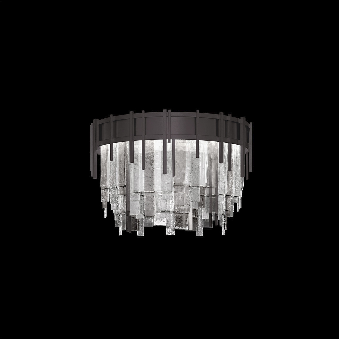 Arpeggio 10 Light 20.5 inch Black Flush Mount Ceiling Light