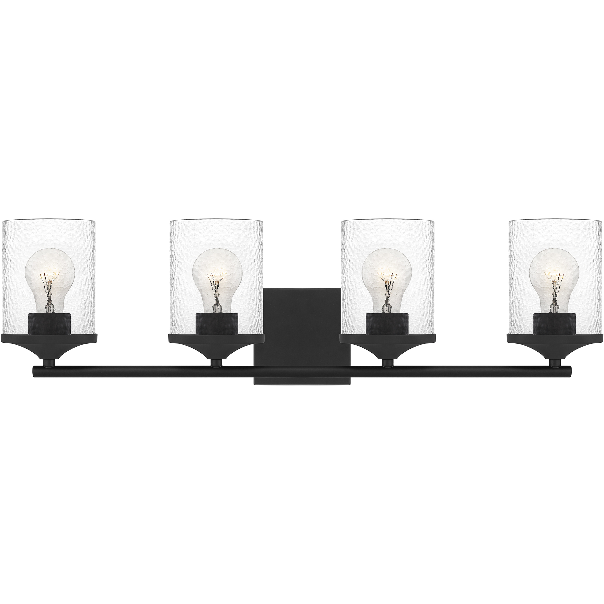 Abner 4 Light 28 inch Matte Black Bath Light Wall Light