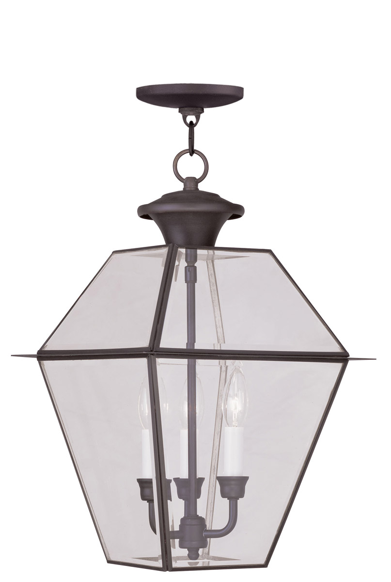 Westover 3 Light 12 inch Bronze Outdoor Pendant Lantern