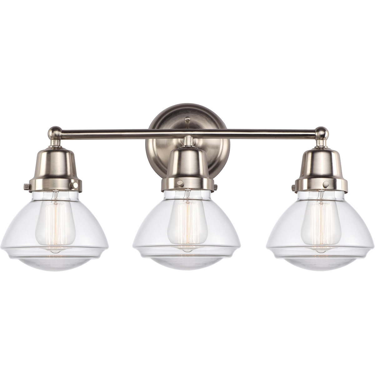 Aditi Olean 3 Light 22.75 inch Brushed Satin Nickel Bath Vanity Light Wall Light, Aditi