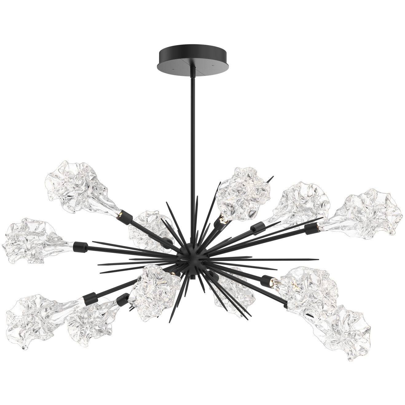 Blossom LED 46.6 inch Matte Black Linear Pendant Ceiling Light in 2700K LED, Oval Starburst