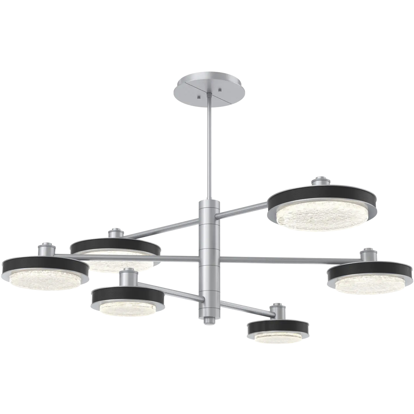 Iris LED 49 inch Classic Silver with Licorice Mobile Chandelier Ceiling Light