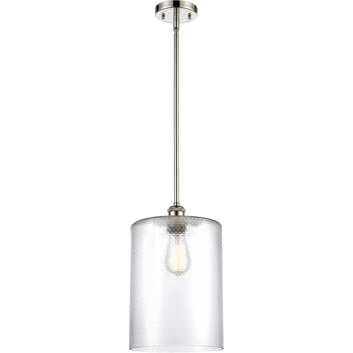 Ballston Large Cobbleskill 1 Light 9 inch Polished Nickel Pendant Ceiling Light in Clear Glass, Ballston