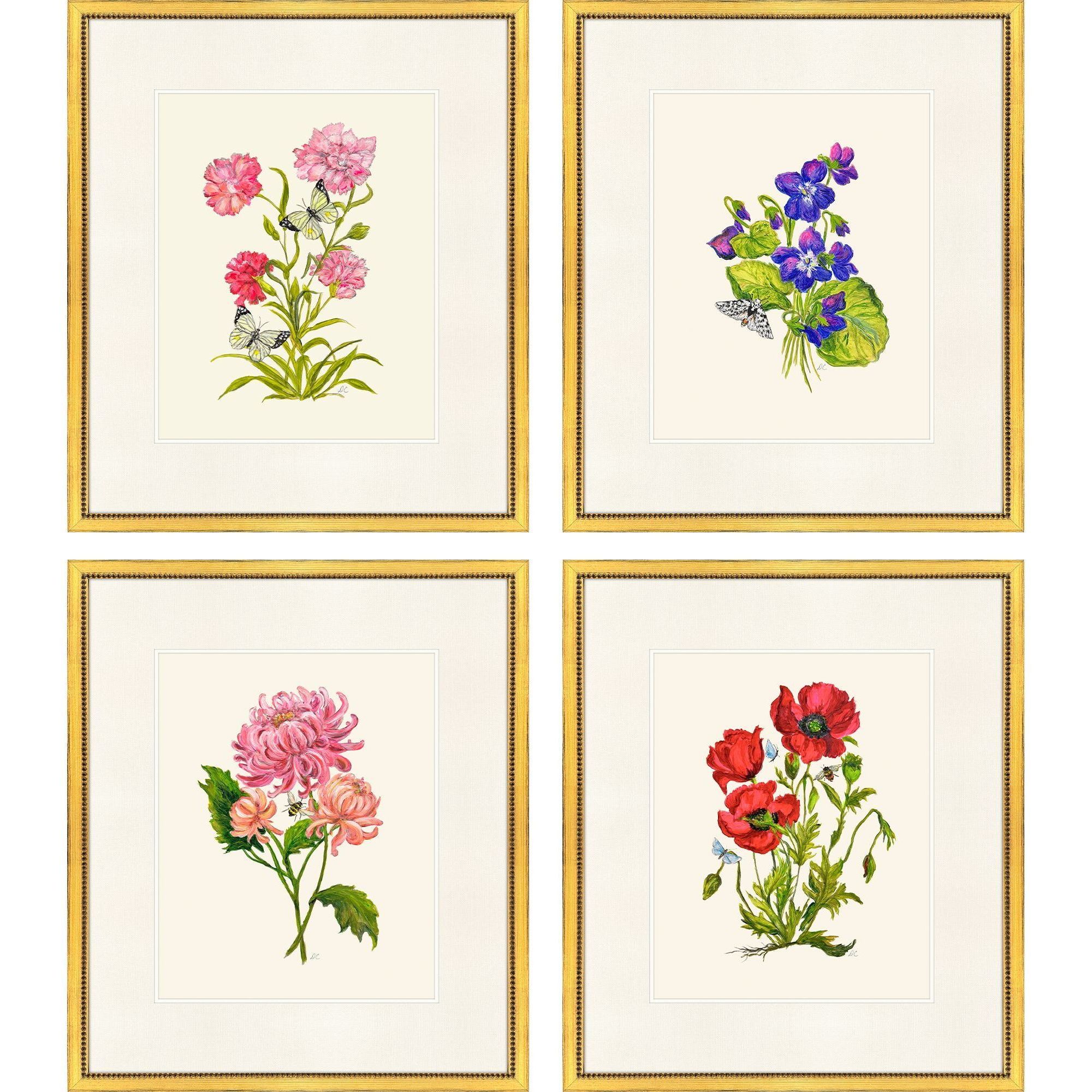 Delicate Medley Multi and Green and Pink and Purple Framed Art