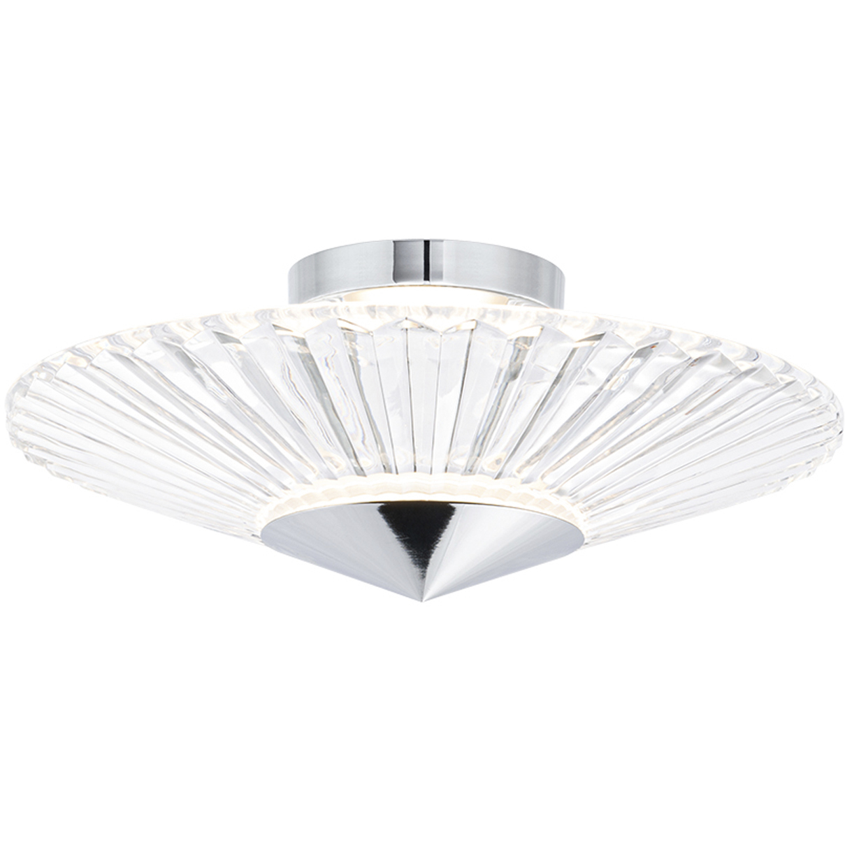 Signature Origami LED 12 inch Polished Chrome Semi-Flush Mount Ceiling Light, Schonbek Signature