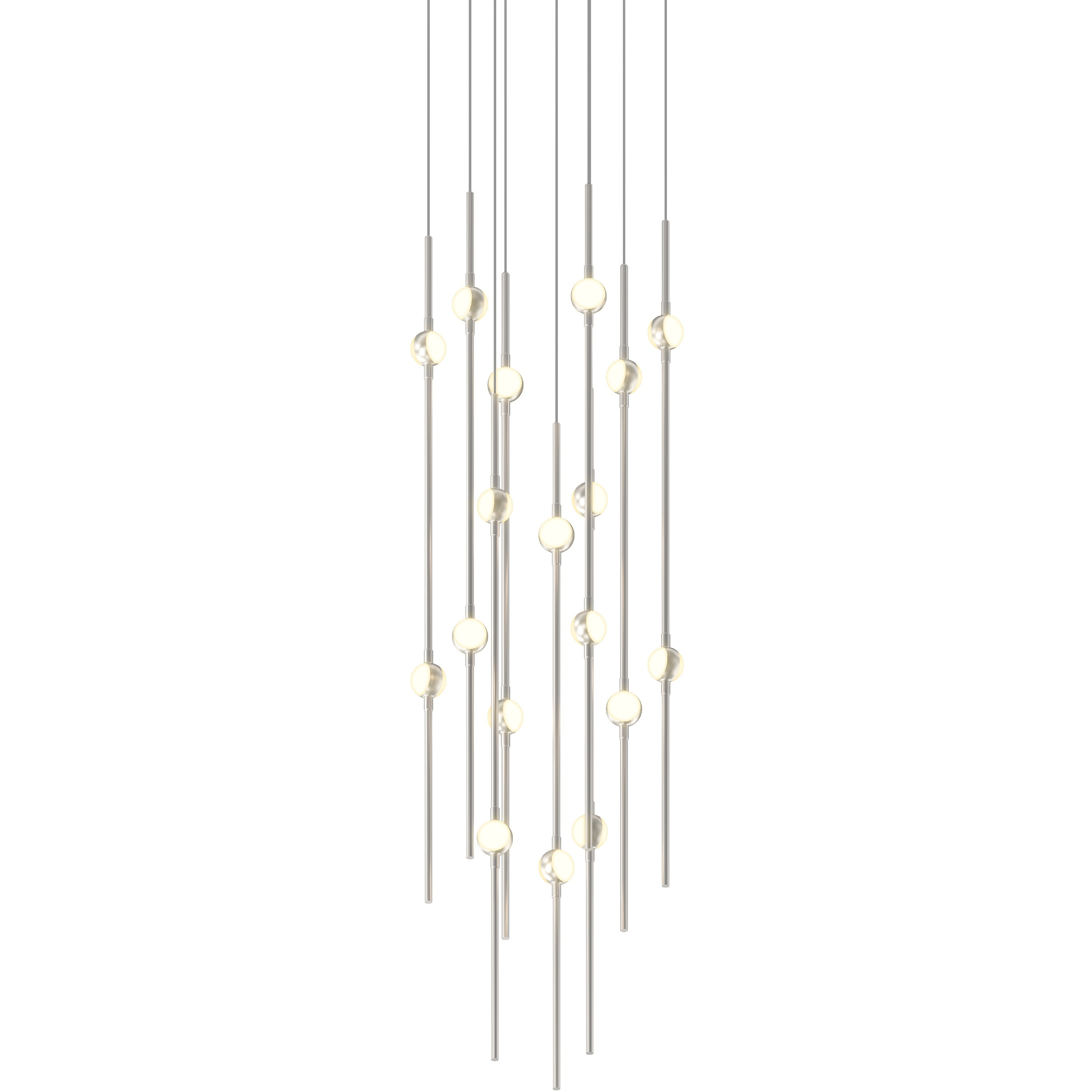 Constellation Aries LED 11.5 inch Satin Nickel Pendant Ceiling Light in 3000K, White Optical Acrylic, 10 FT. Cord