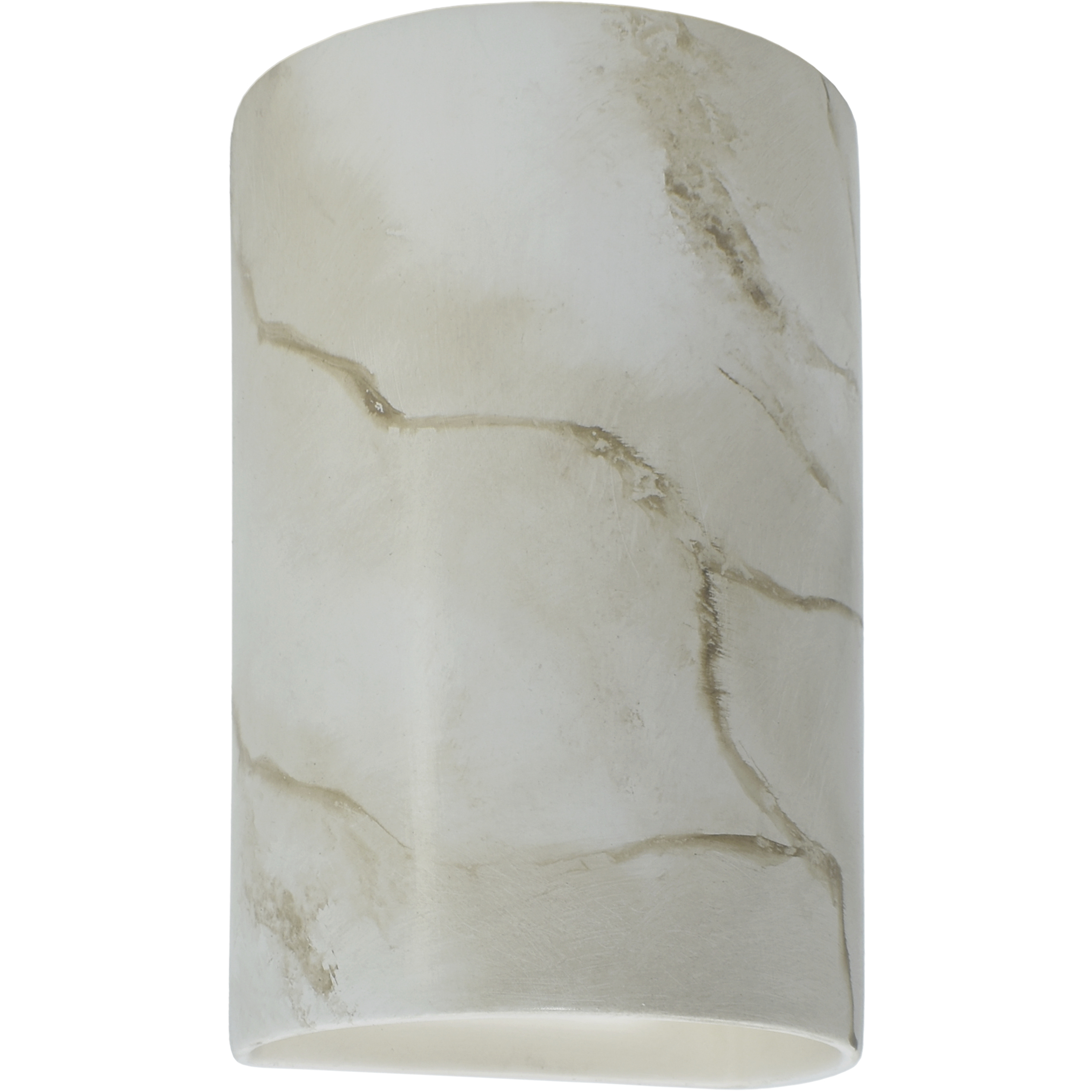 Ambiance Cylinder LED 9.5 inch Carrara Marble Outdoor Wall Sconce, Small