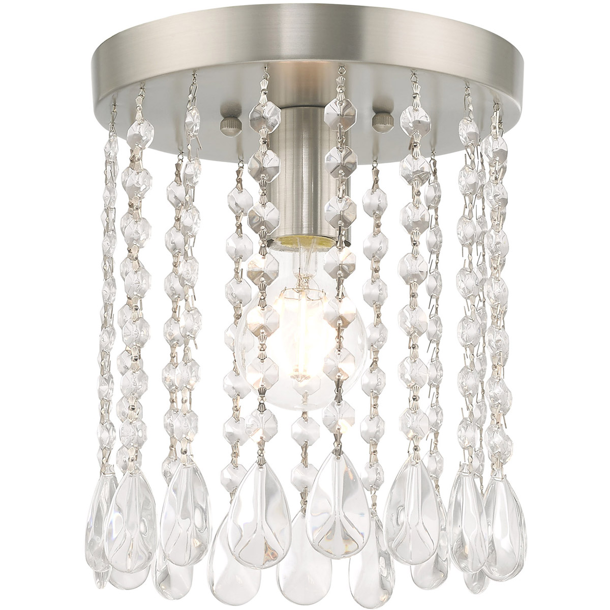 Elizabeth 1 Light 8 inch Brushed Nickel Flush Mount Ceiling Light