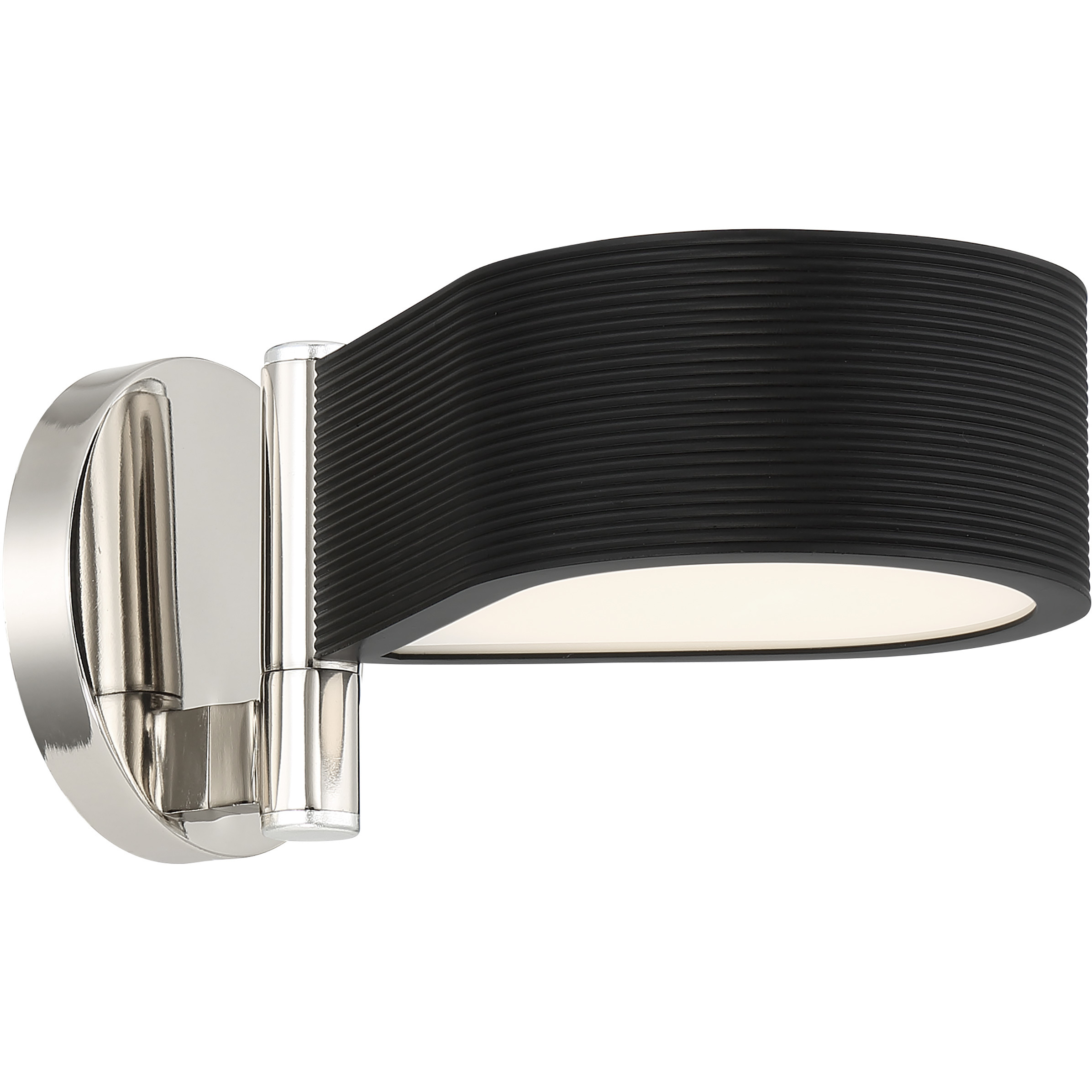 Side Step LED 6 inch Coal With Polished Nichel High Wall Sconce Wall Light