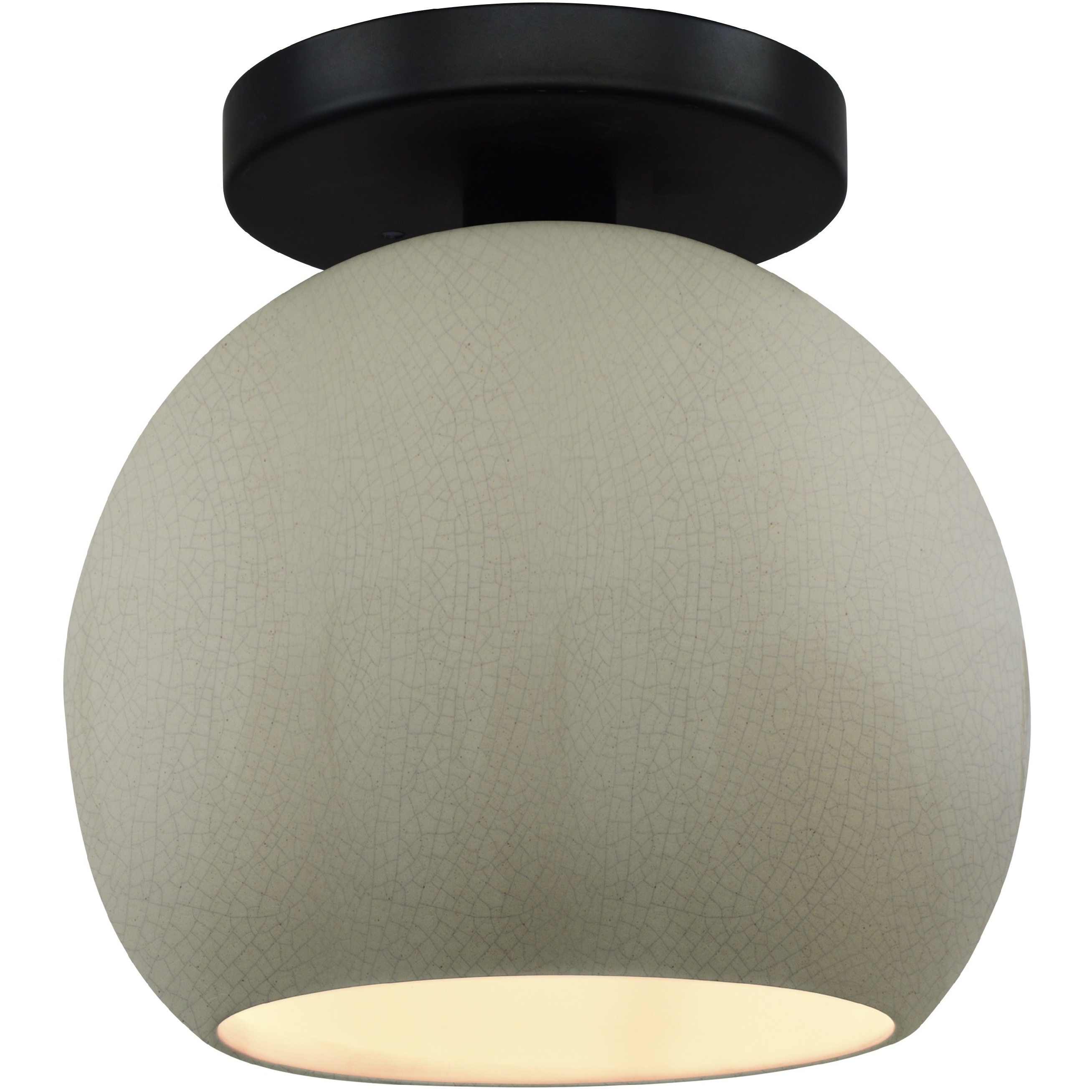 Radiance 1 Light 10 inch Celadon Green Crackle and Matte Black Semi Flush Ceiling Light