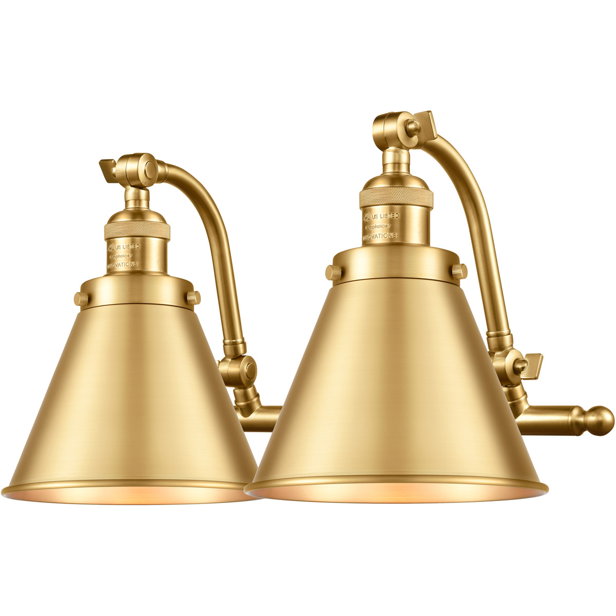 Franklin Restoration Appalachian 2 Light 18 inch Satin Gold Bath Vanity Light Wall Light, Franklin Restoration