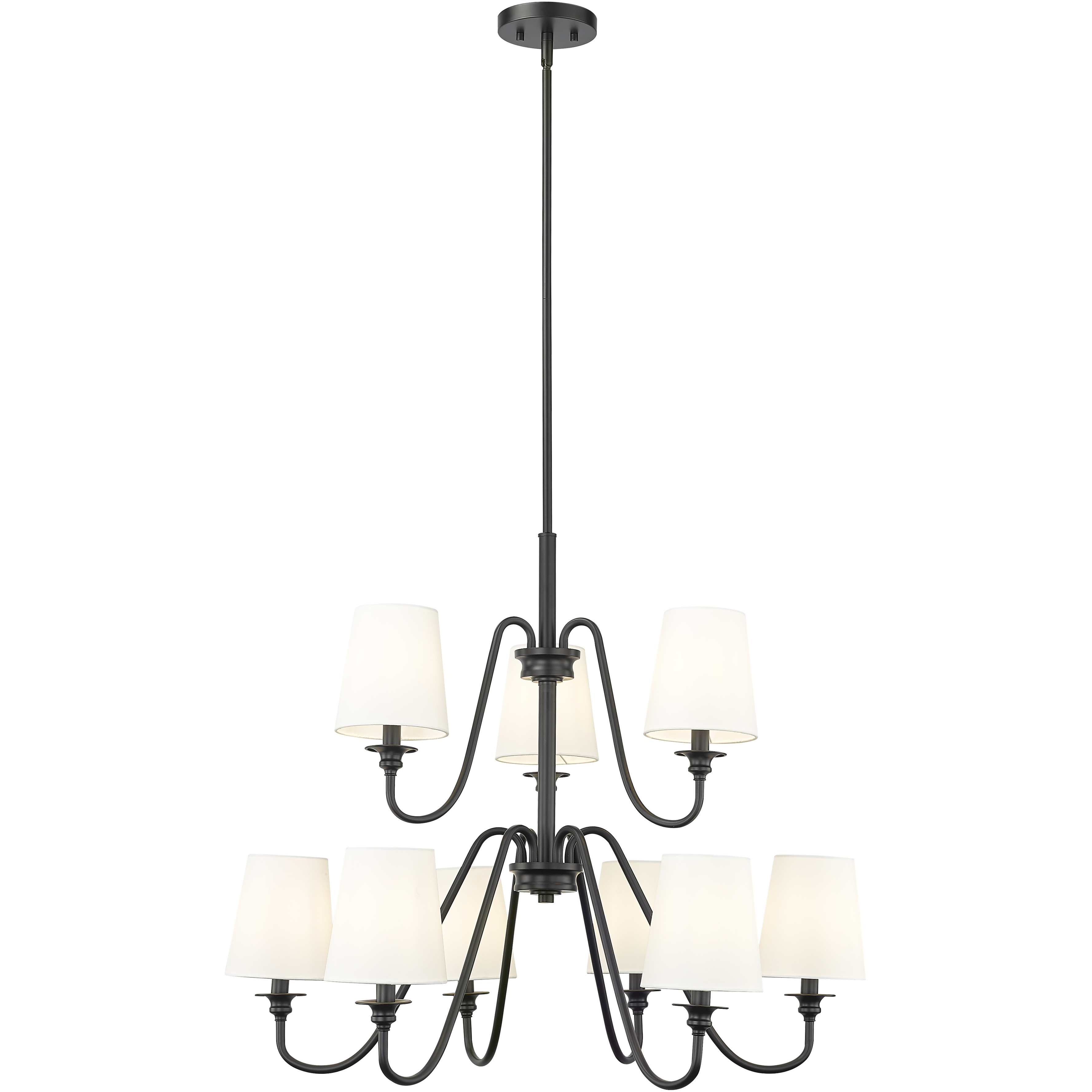 Gianna 9 Light 32 inch Matte Black Chandelier Ceiling Light
