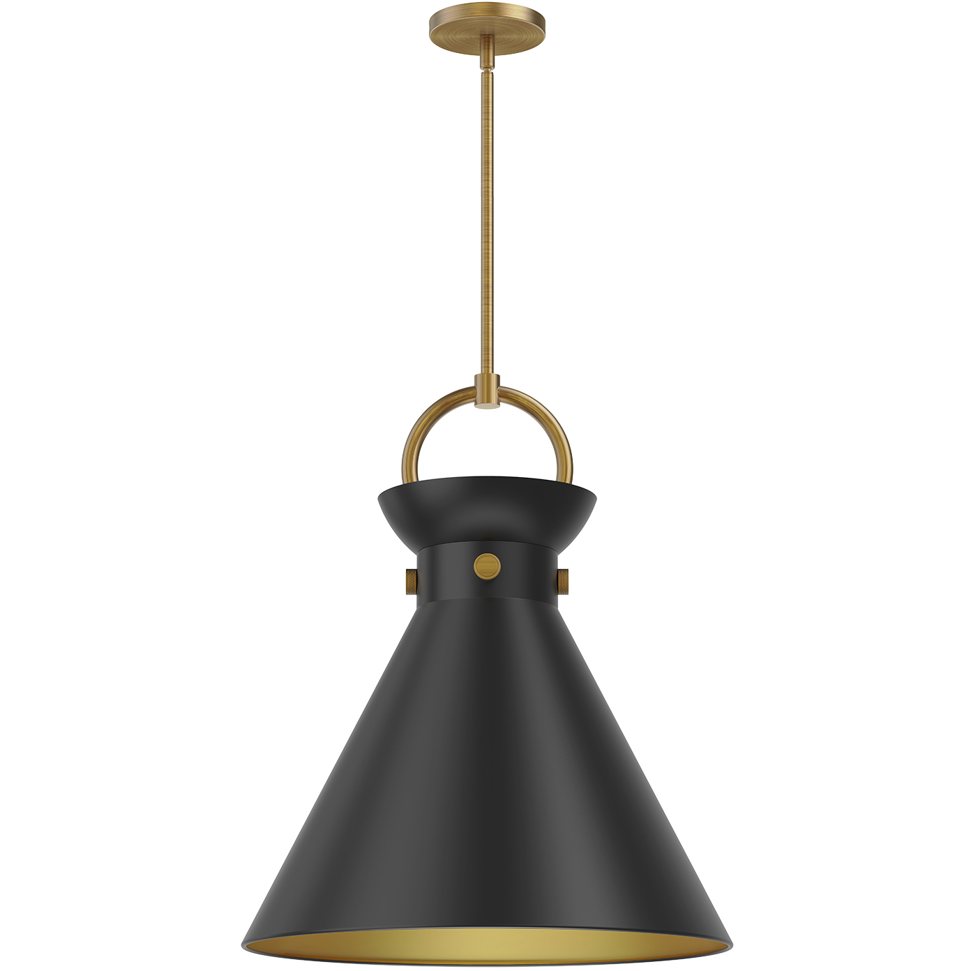 Alora Mood Emerson 1 Light 18 inch Aged Gold and Matte Black Pendant Ceiling Light