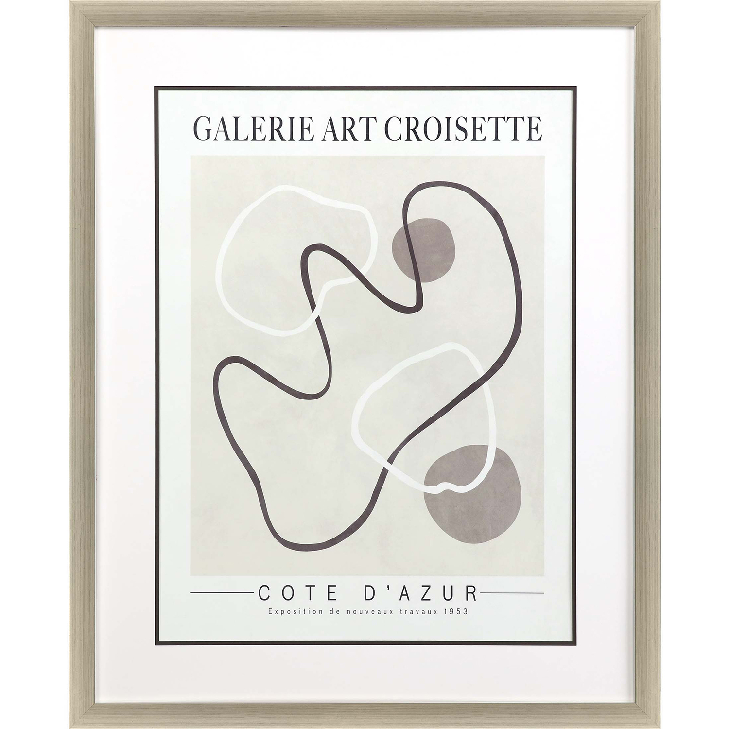 Les Fossiles / Nouveau Gray and Neutral and White and Black Framed Art