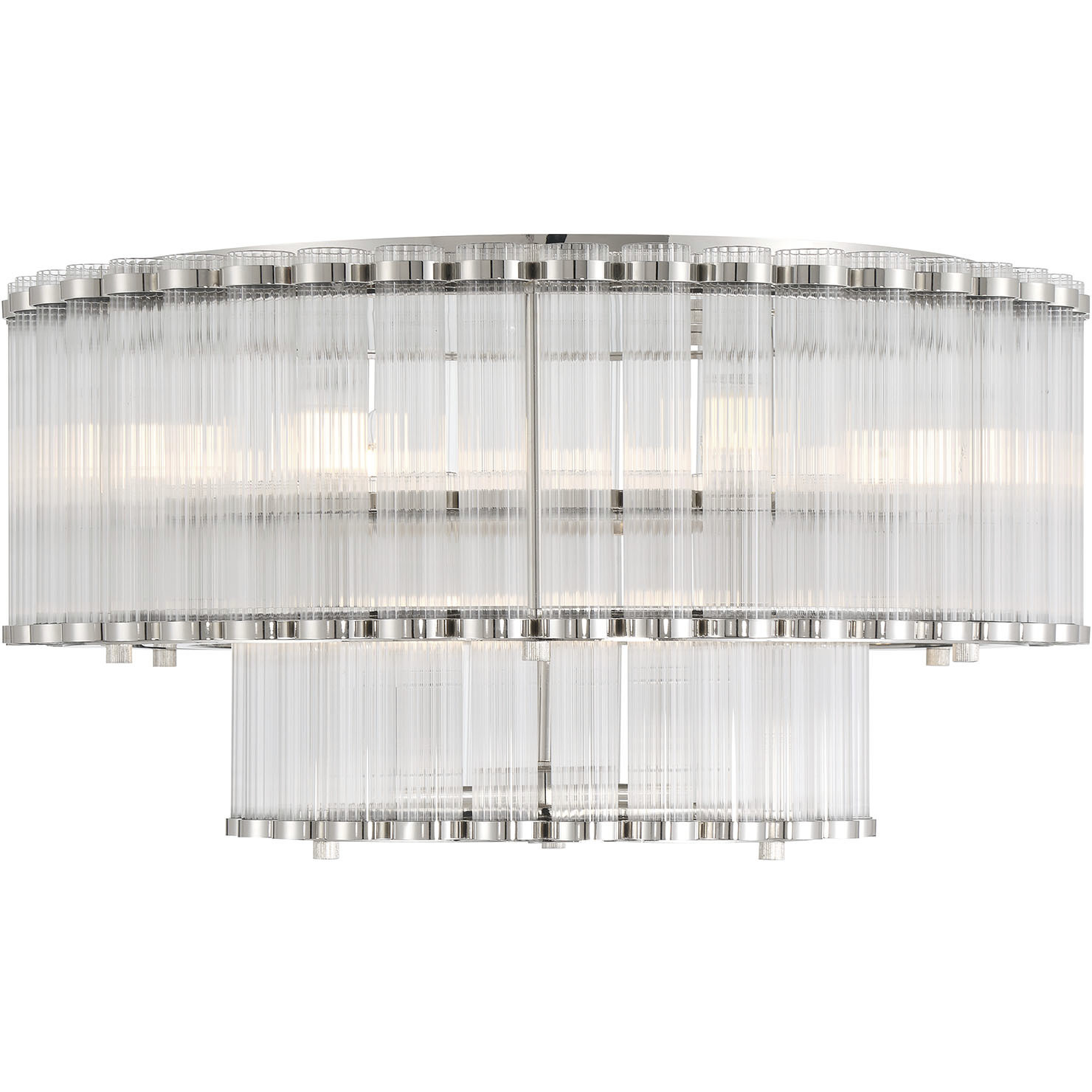 Glasbury 9 Light 23.75 inch Polished Nickel Flush Mount Ceiling Light