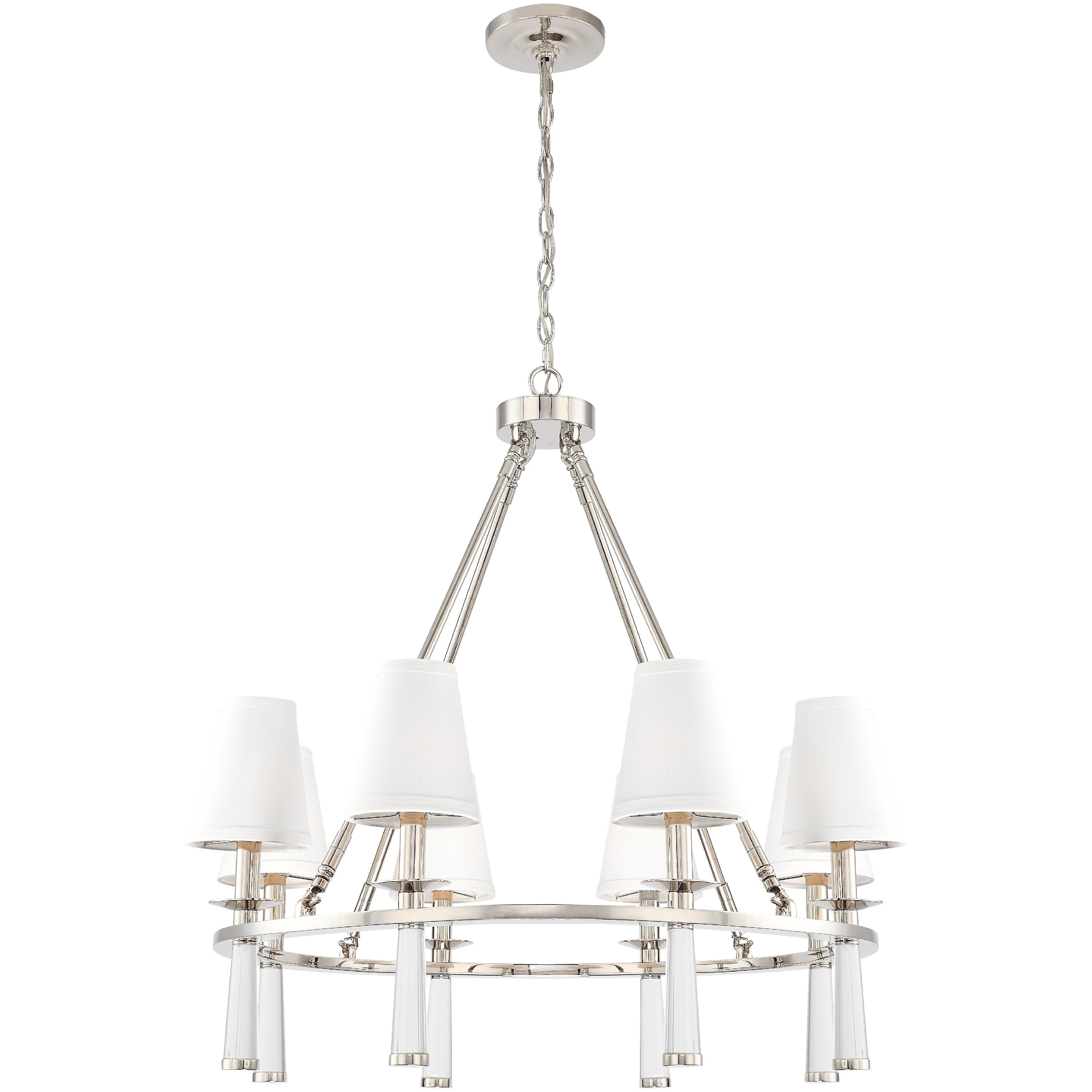 Baxter 8 Light 31.5 inch Polished Nickel Chandelier Ceiling Light