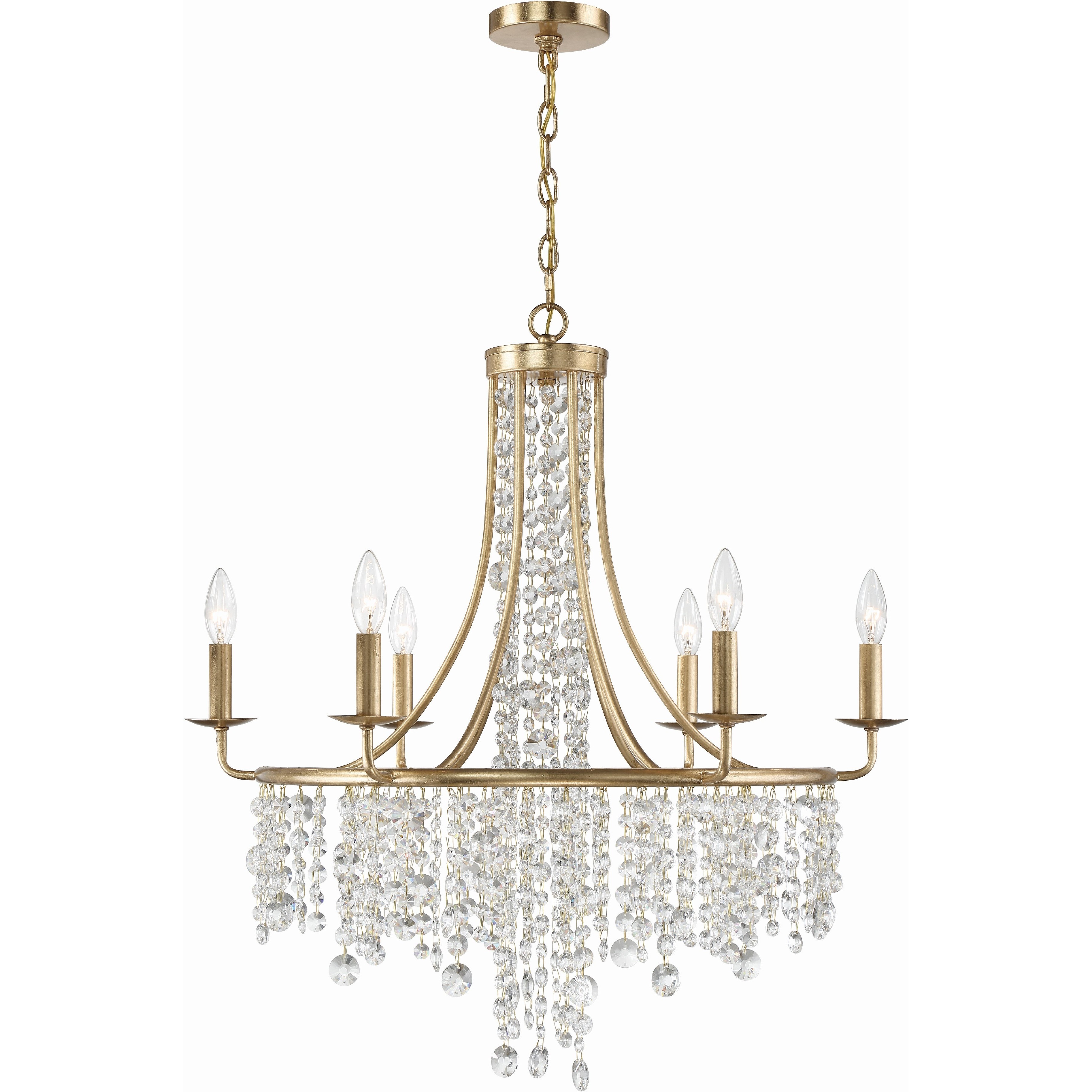 Gabrielle 6 Light 28 inch Antique Gold Chandelier Ceiling Light