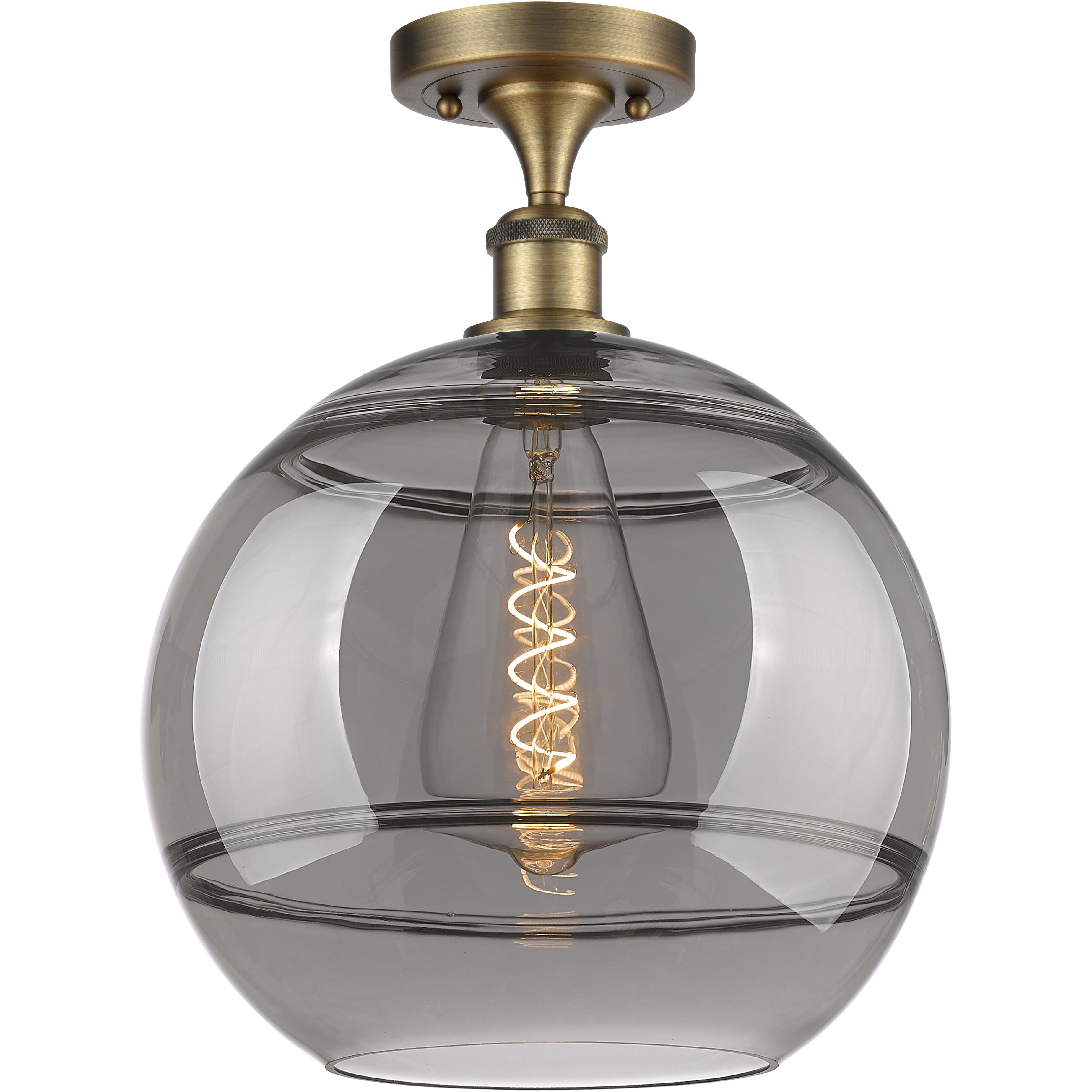 Edison Rochester 1 Light 12 inch Brushed Brass Semi-Flush Mount Ceiling Light