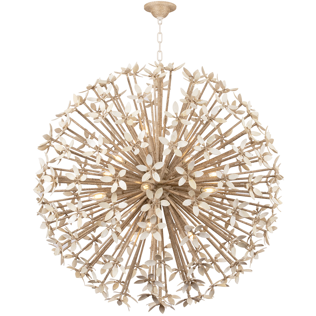Corfu 16 Light 40 inch Ivory Coco Chandelier Ceiling Light