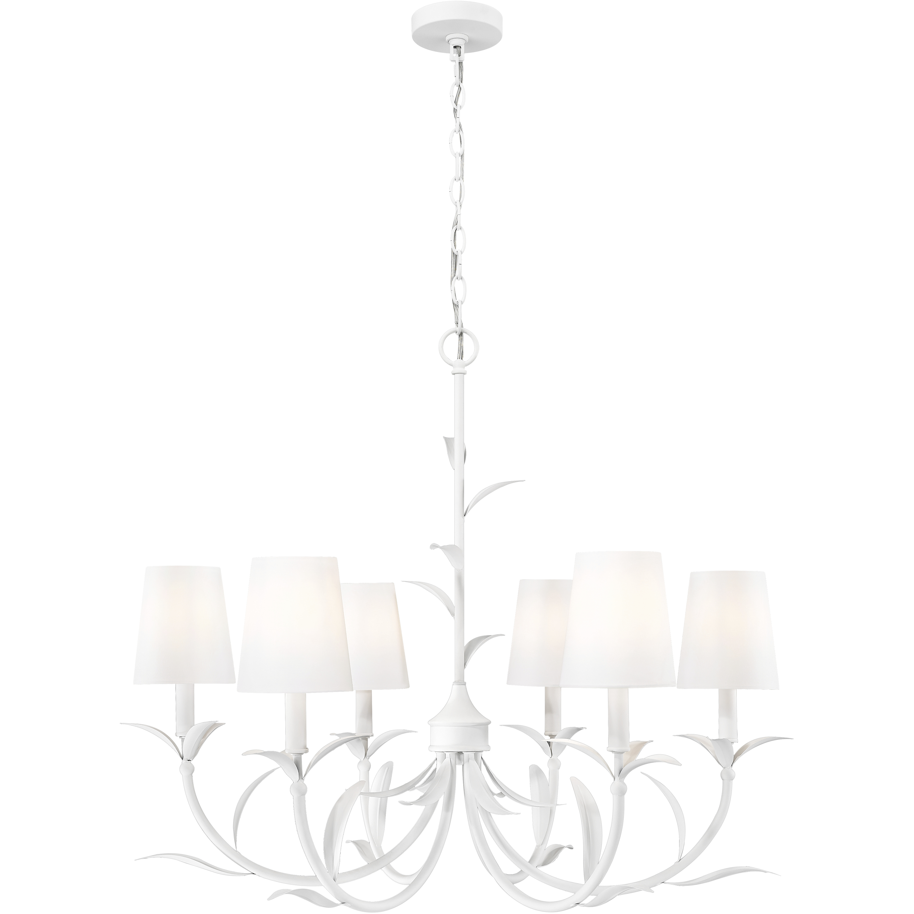 Aslin 6 Light 31 inch Textured White Chandelier Ceiling Light