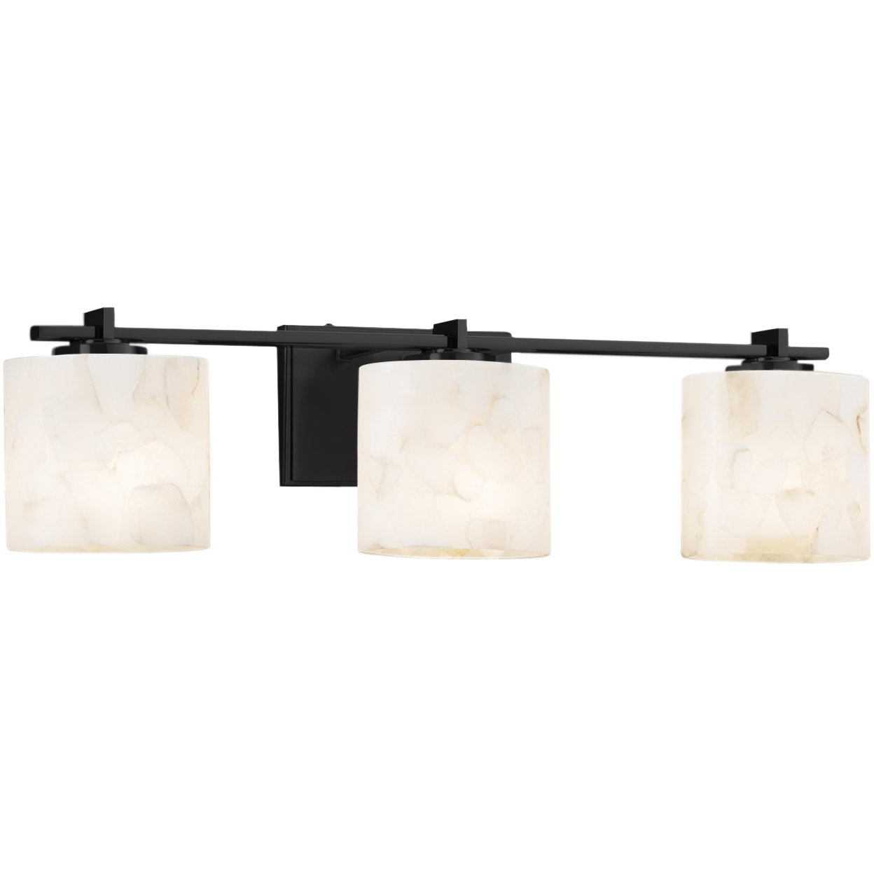 Alabaster Rocks 3 Light 26.75 inch Matte Black Vanity Light Wall Light in LED, Oval
