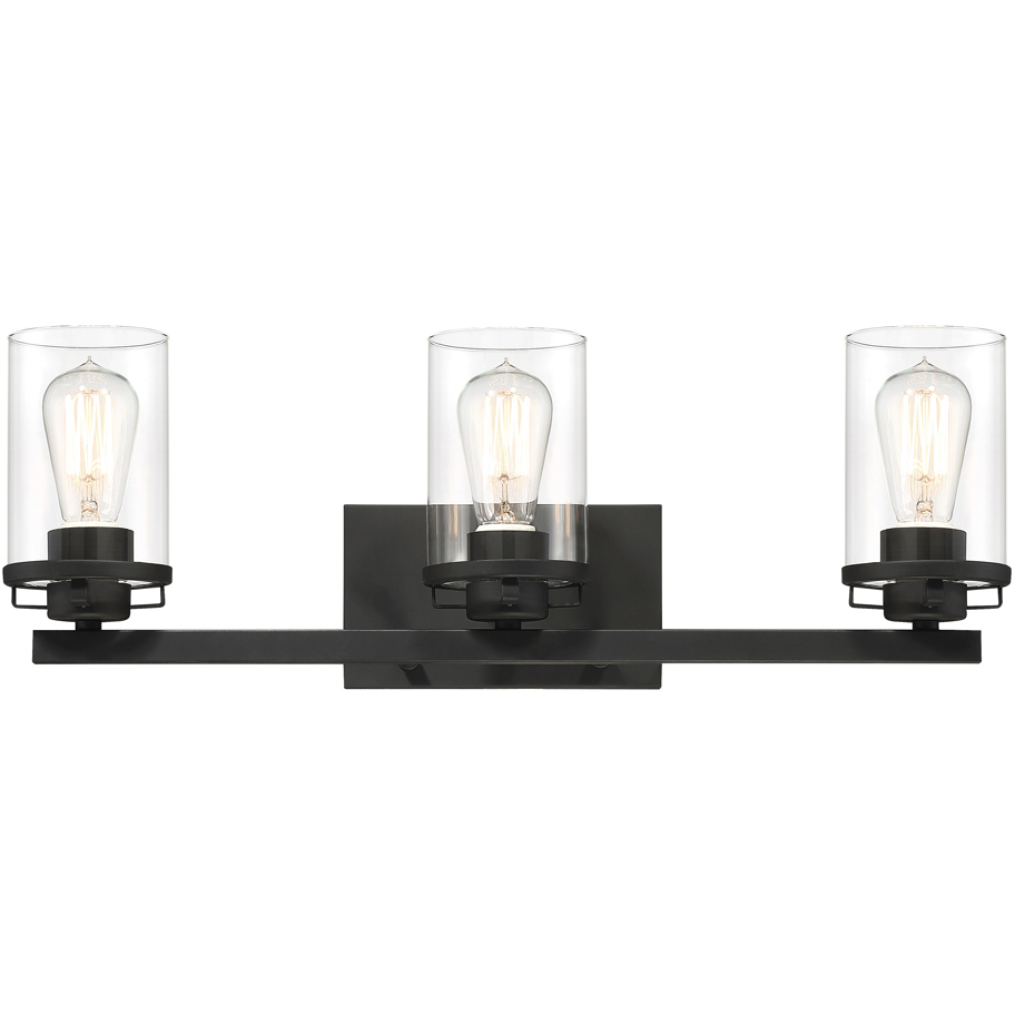 Jedrek 3 Light 24 inch Black Bath Light Wall Light