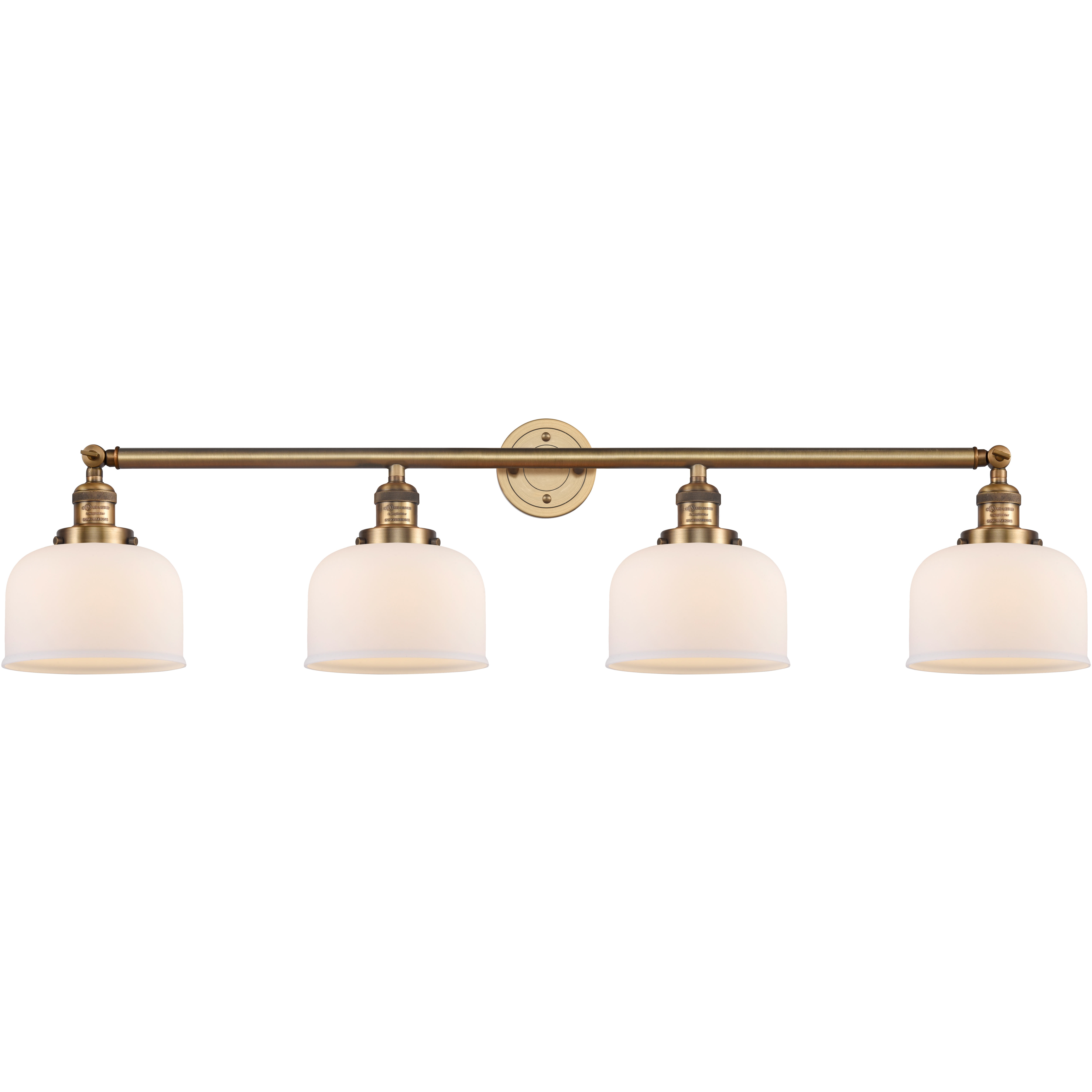 Franklin Restoration Large Bell LED 44 inch Brushed Brass Bath Vanity Light Wall Light in Matte White Glass, Franklin Restoration