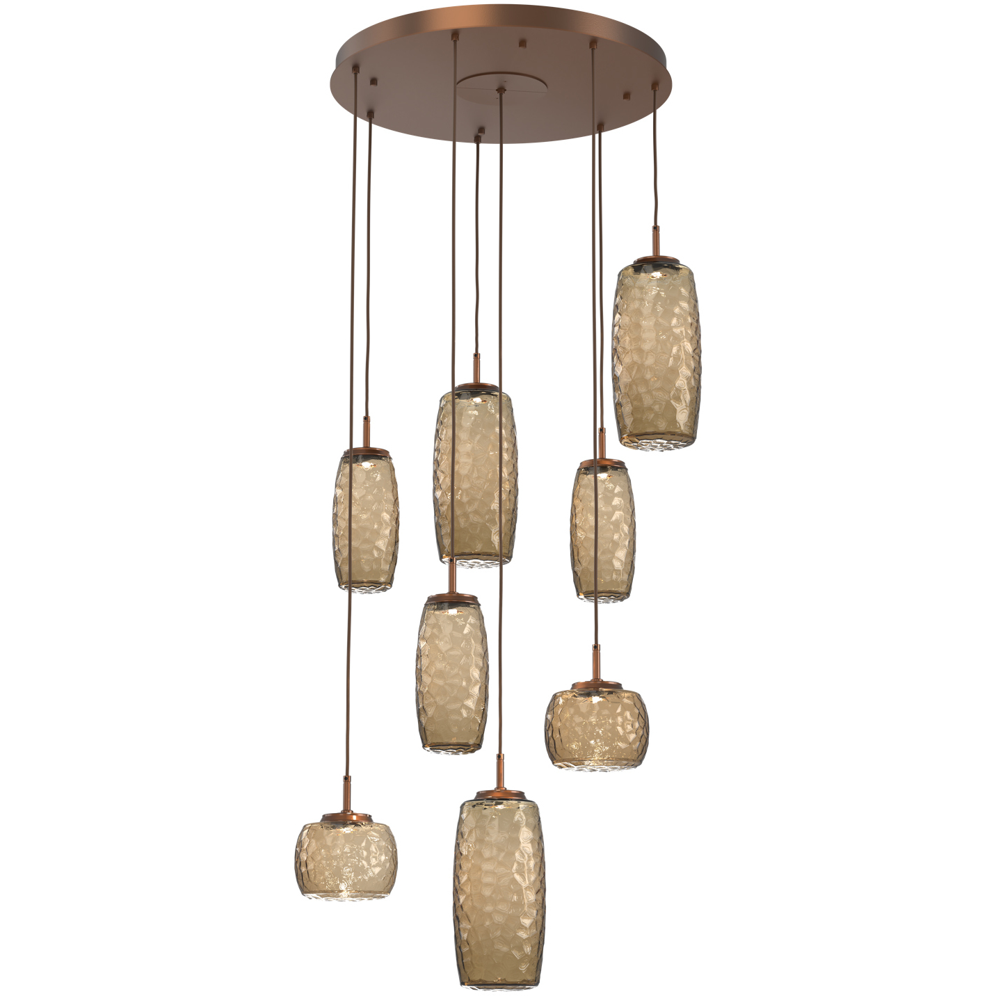 Vessel LED Burnished Bronze Multi-Pendant Ceiling Light in 3000K LED