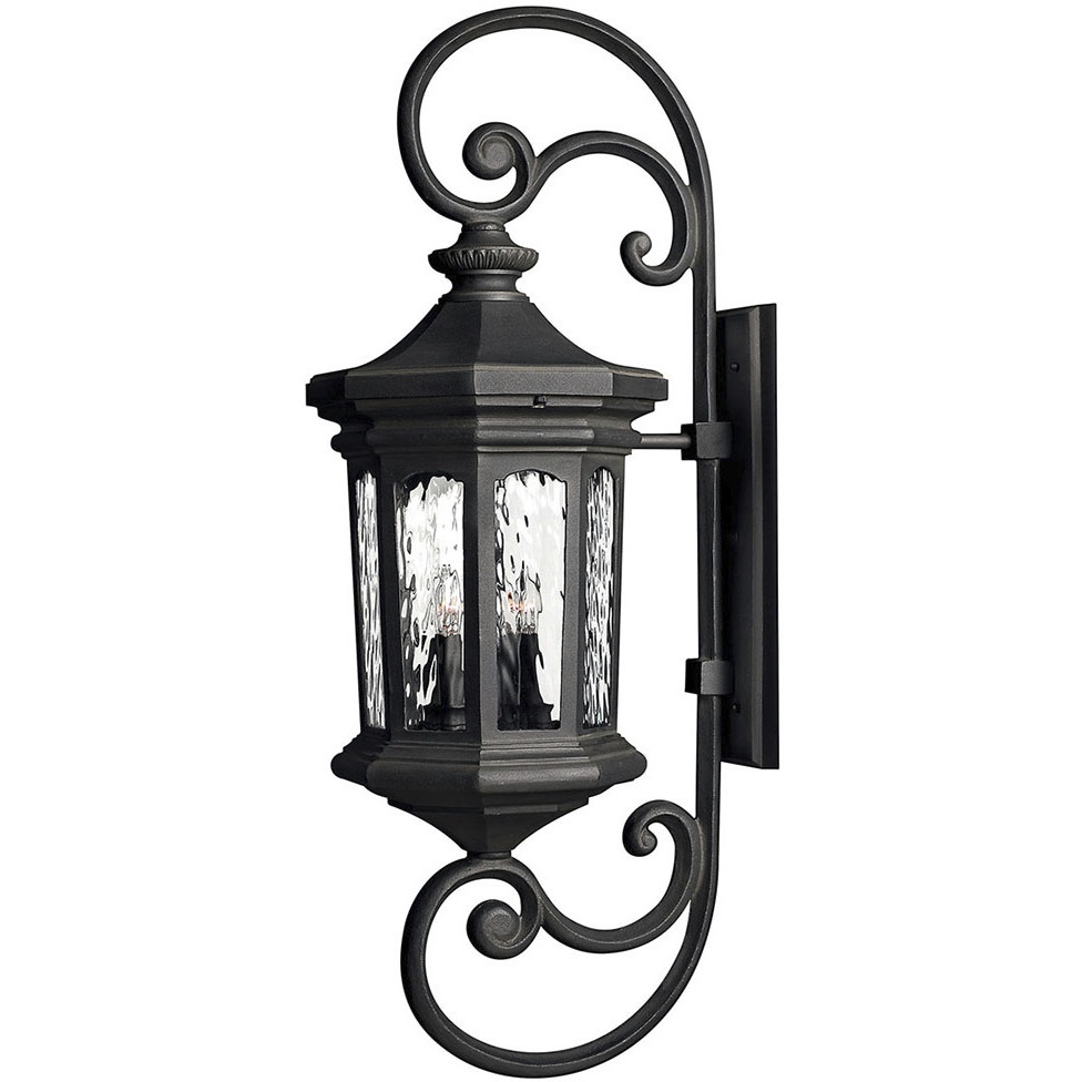 Hinkley 1609MB Estate Series Raley Outdoor Wall Mount Lantern in Museum Black Non LED Extra Large