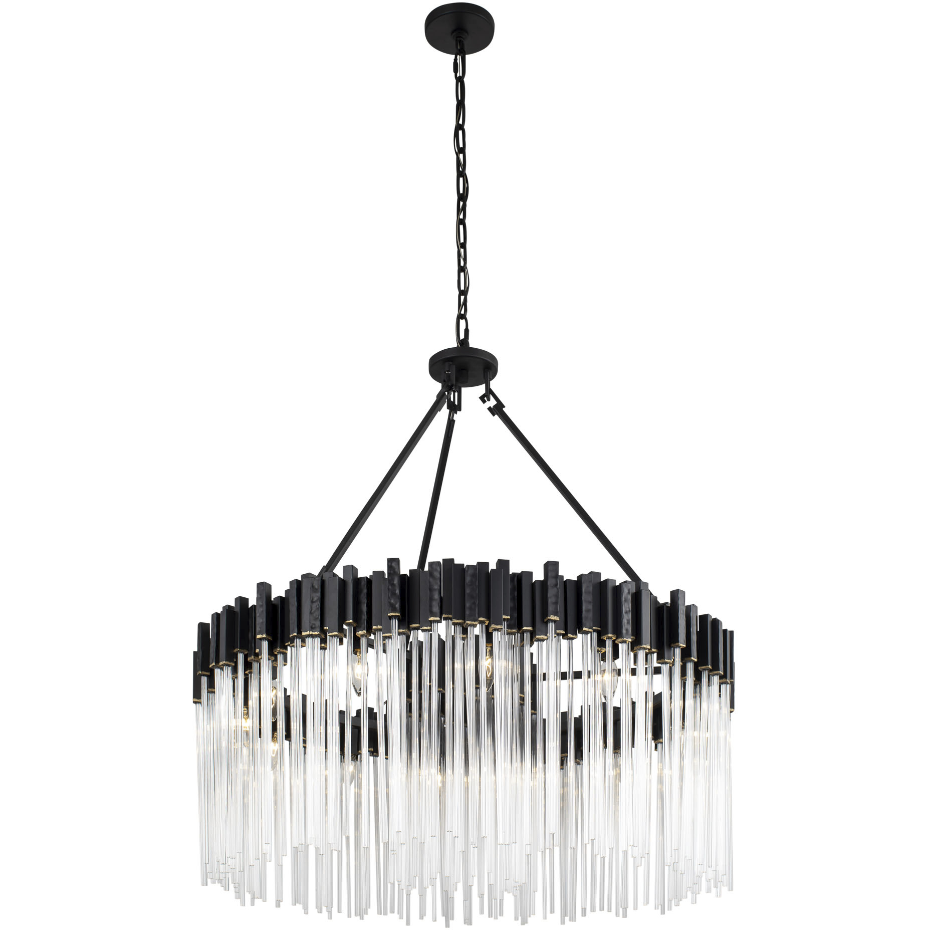 Matrix 12 Light 40 inch Matte Black and French Gold Chandelier Ceiling Light in Matte Black/French Gold