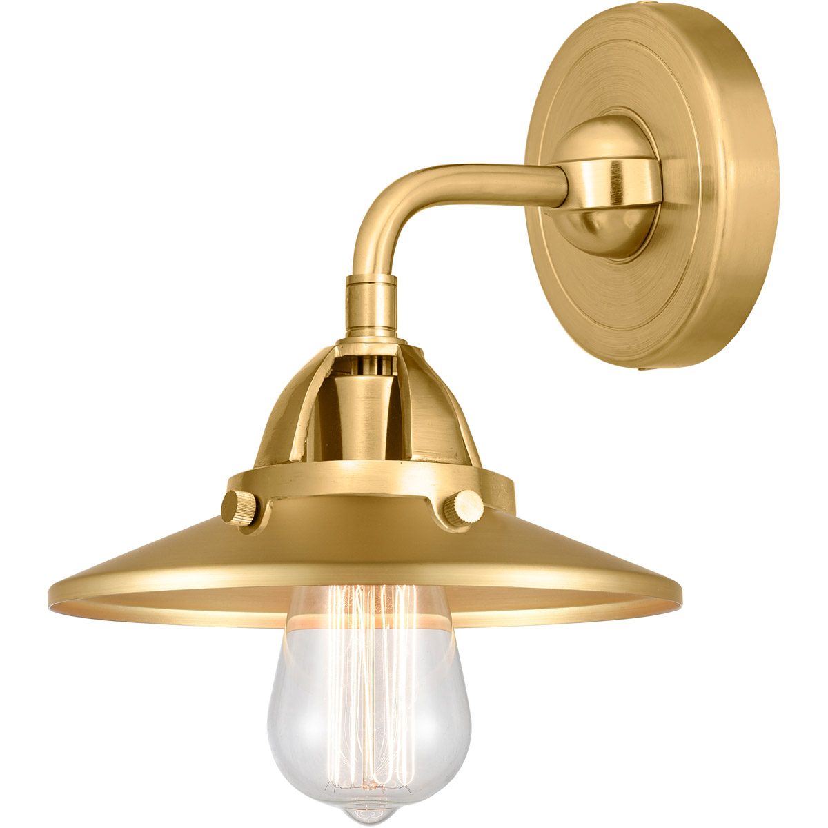 Nouveau 2 Railroad 1 Light 8 inch Satin Gold Sconce Wall Light