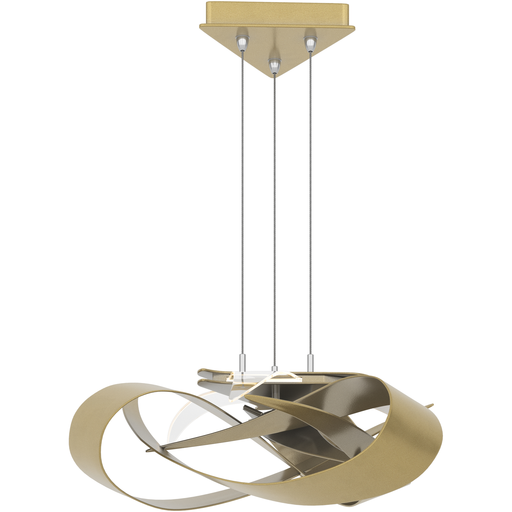 Flux LED 26.5 inch Modern Brass Pendant Ceiling Light
