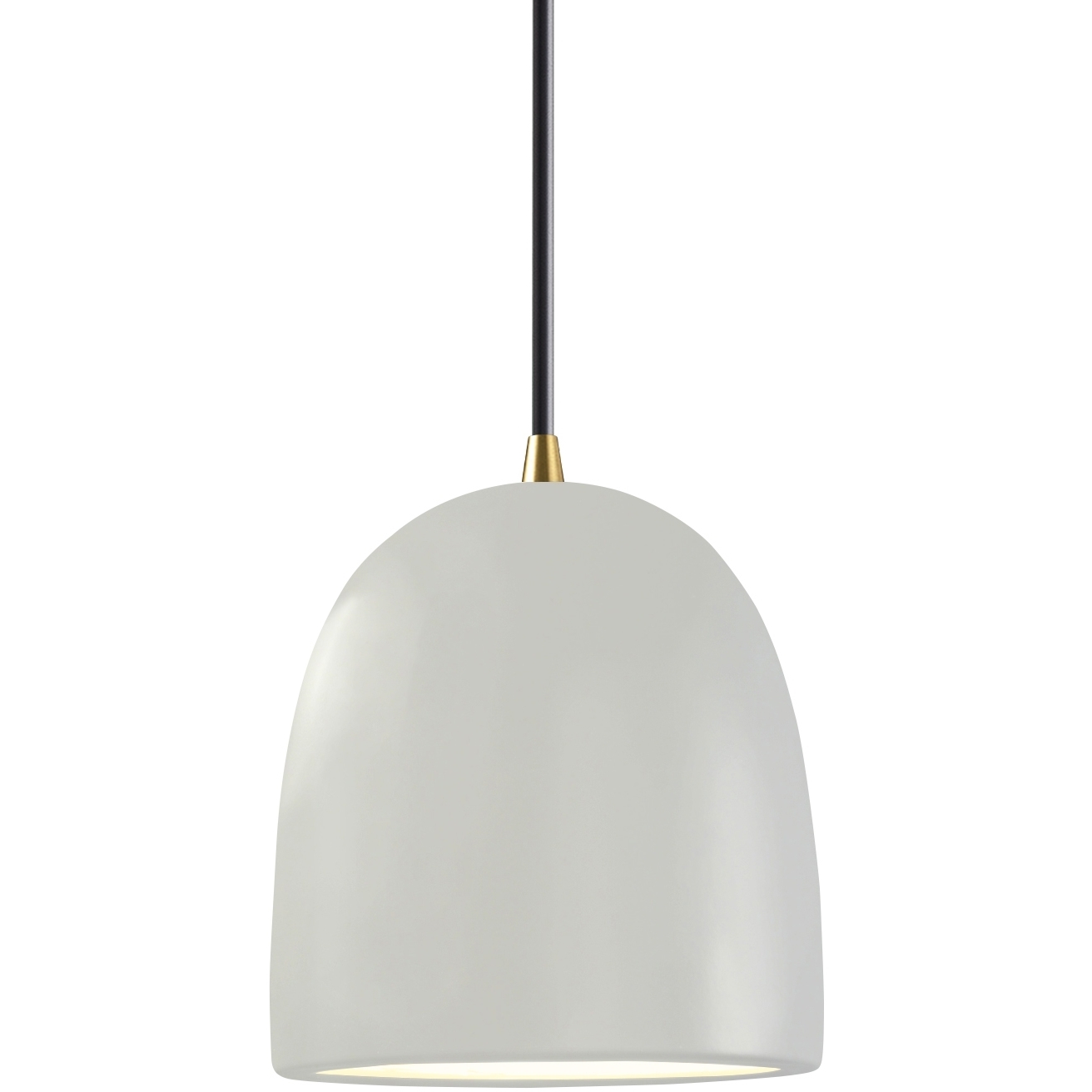 Radiance Collection - Bell Single Drop Pendant in Antique Brass, Dedicated LED, Matte White, Black, Form+Finish+Function