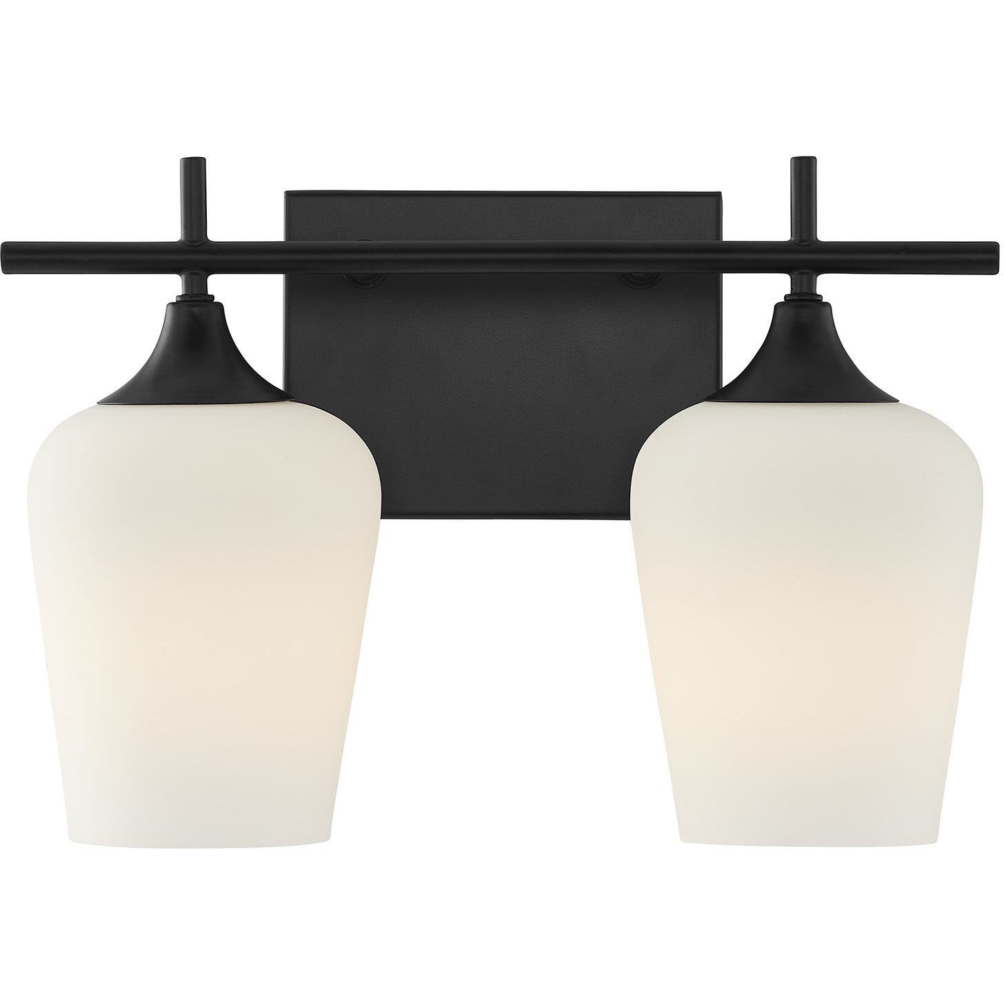 Octave 2 Light 13.75 inch Matte Black Bathroom Vanity Light Wall Light, Essentials