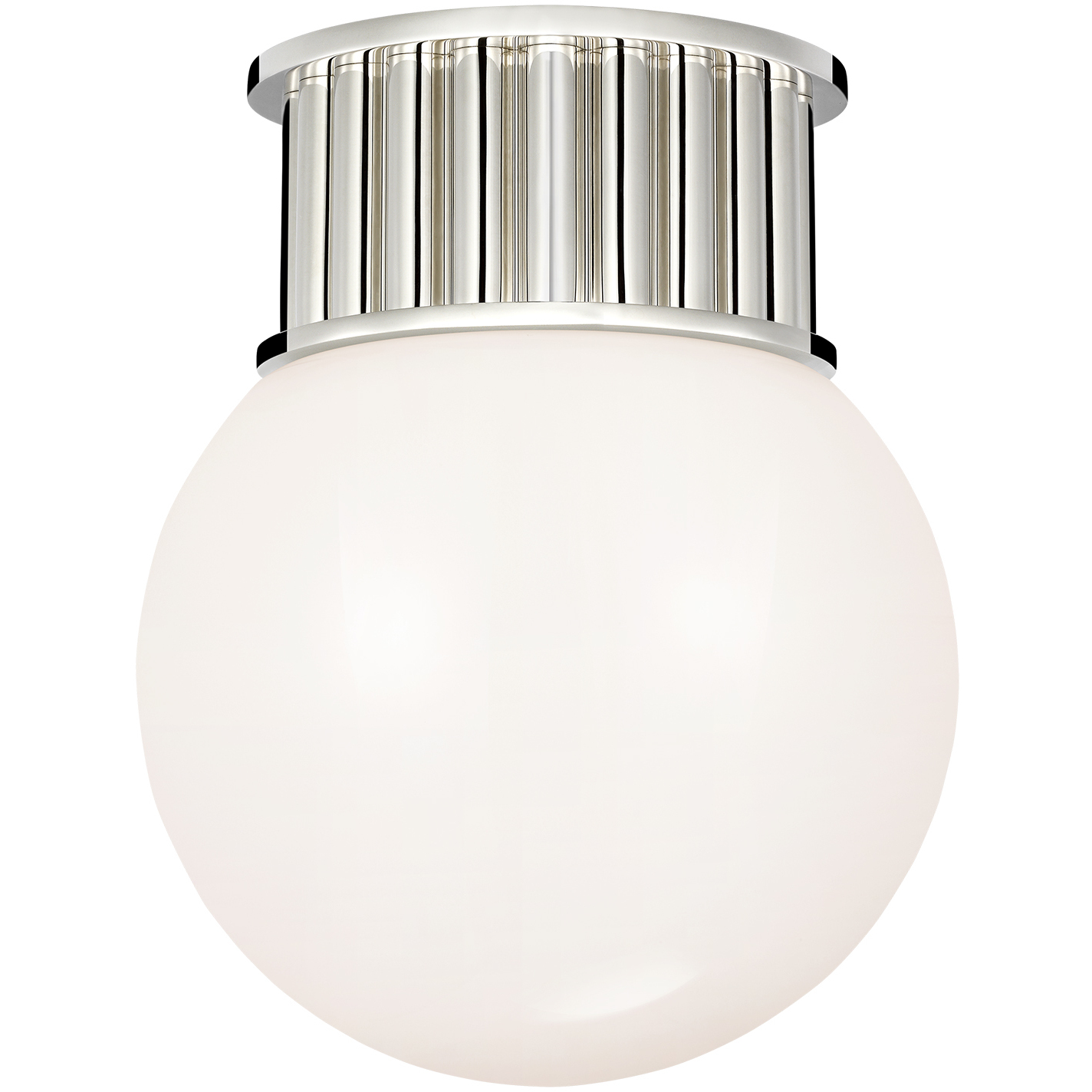 Chapman & Myers Nolan LED 9 inch Polished Nickel Flush Mount Ceiling Light in White Glass