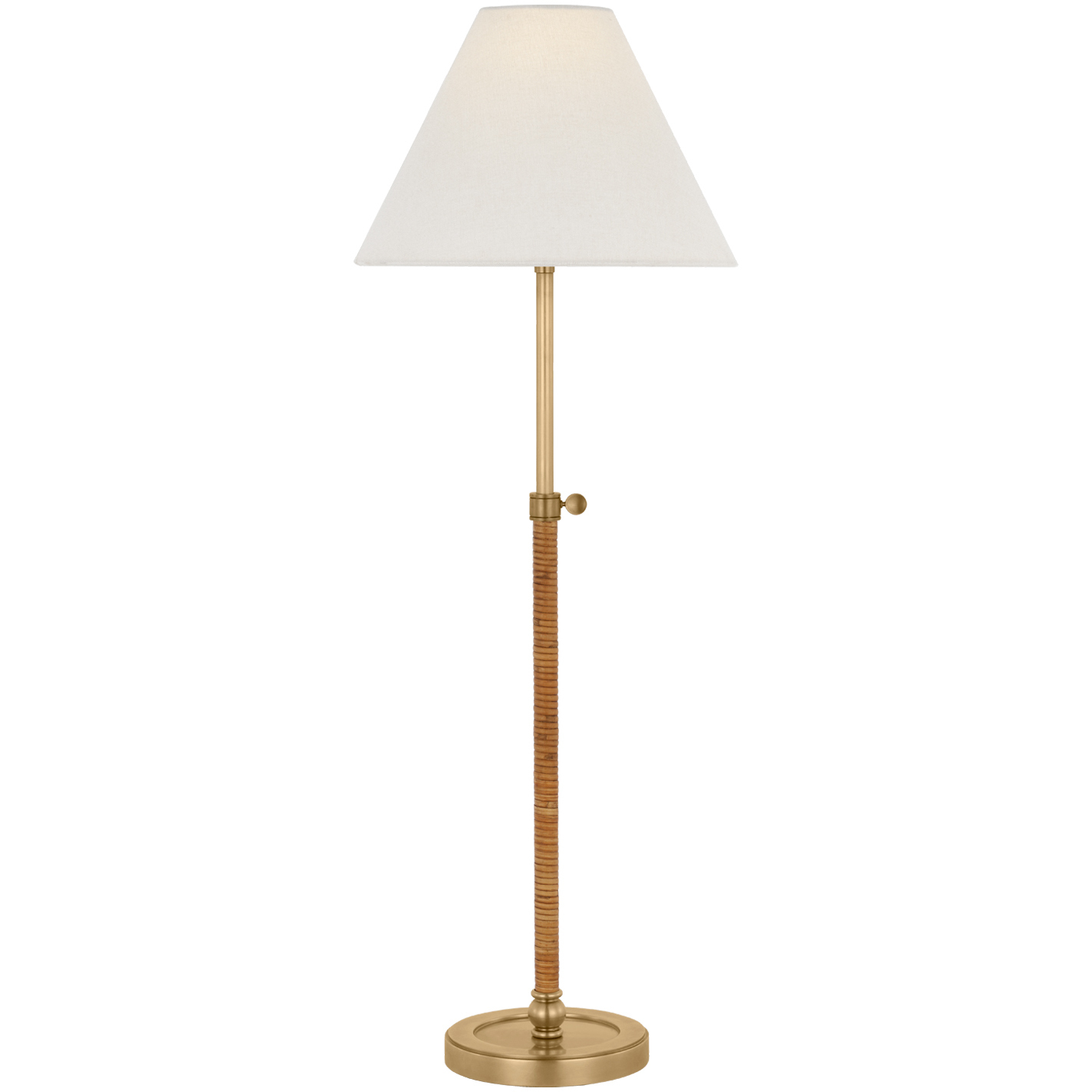 Chapman & Myers Basden 24.5 inch 15 watt Antique-Burnished Brass and Natural Rattan Adjustable Buffet Lamp Portable Light