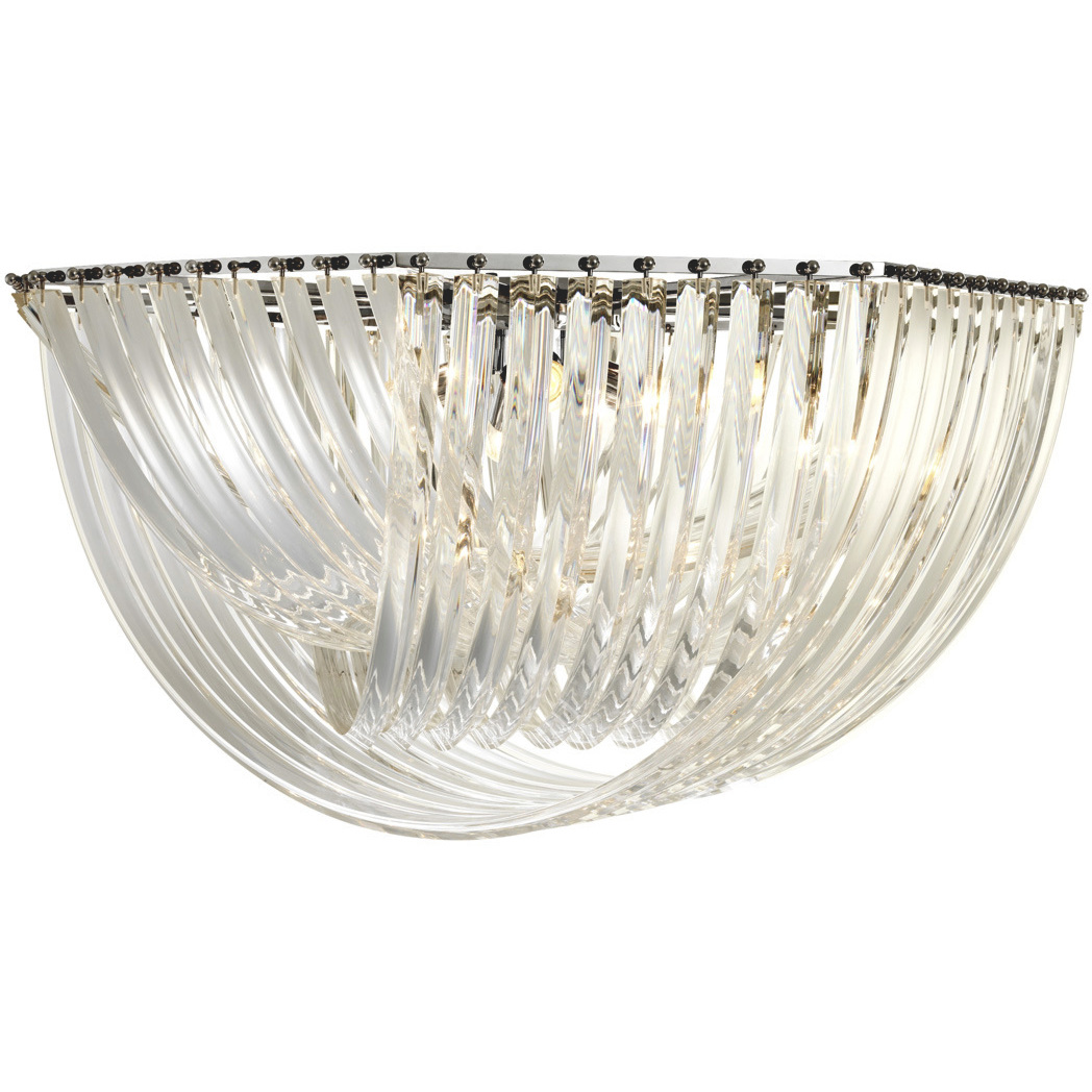 Hy&egrave;res 4 Light 35.43 inch Clear Acrylic and Nickel Ceiling Lamp Ceiling Light