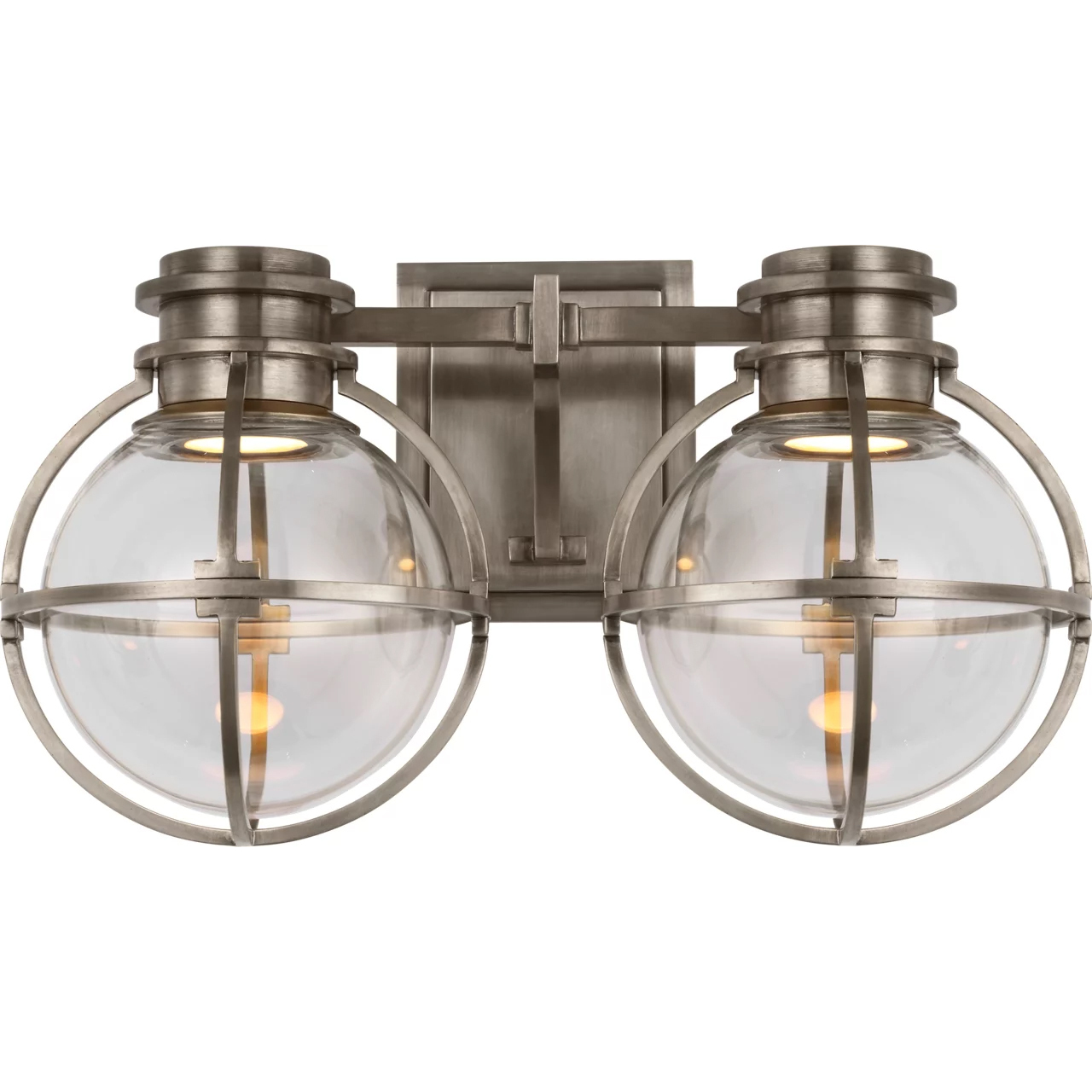Chapman & Myers Gracie LED 14.25 inch Antique Nickel Double Bath Sconce Wall Light