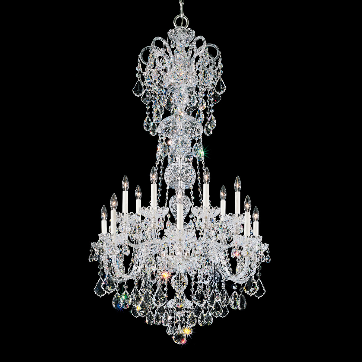 Olde World 14 Light Polished Silver Chandelier Ceiling Light in Radiance