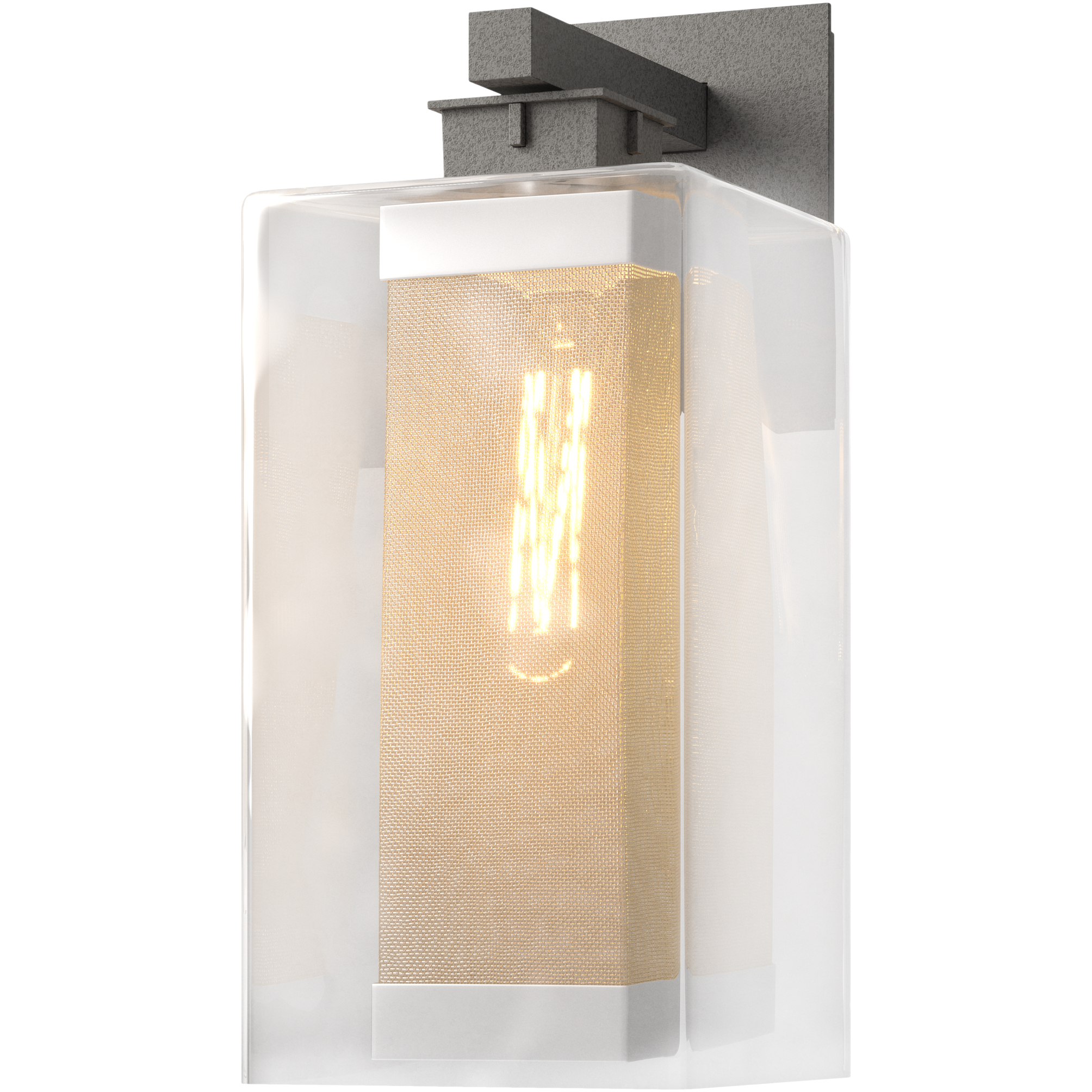 Polaris 1 Light 16.4 inch Coastal Natural Iron and Coastal Silver Outdoor Sconce, Large