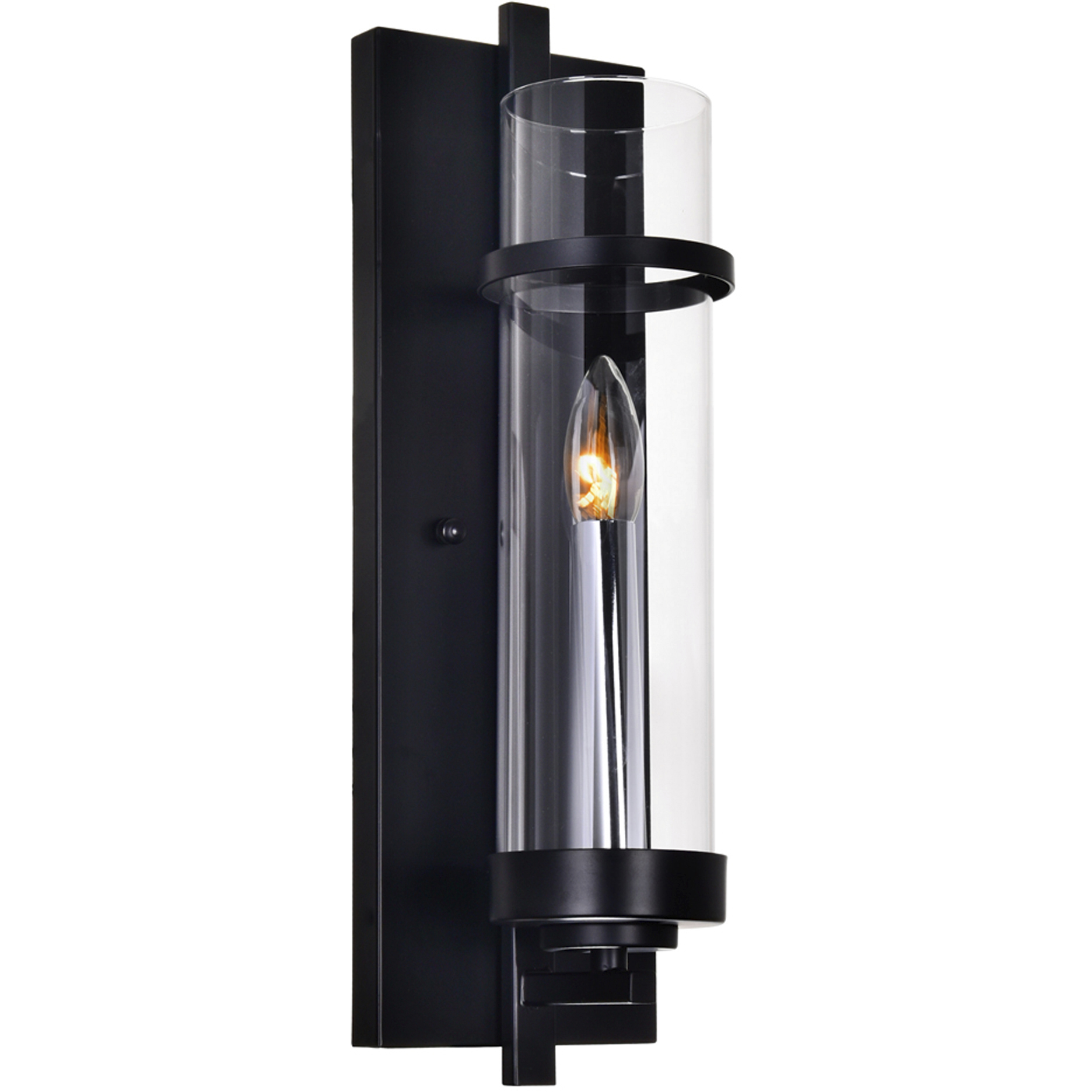 Sierra 1 Light 5 inch Black Wall Light