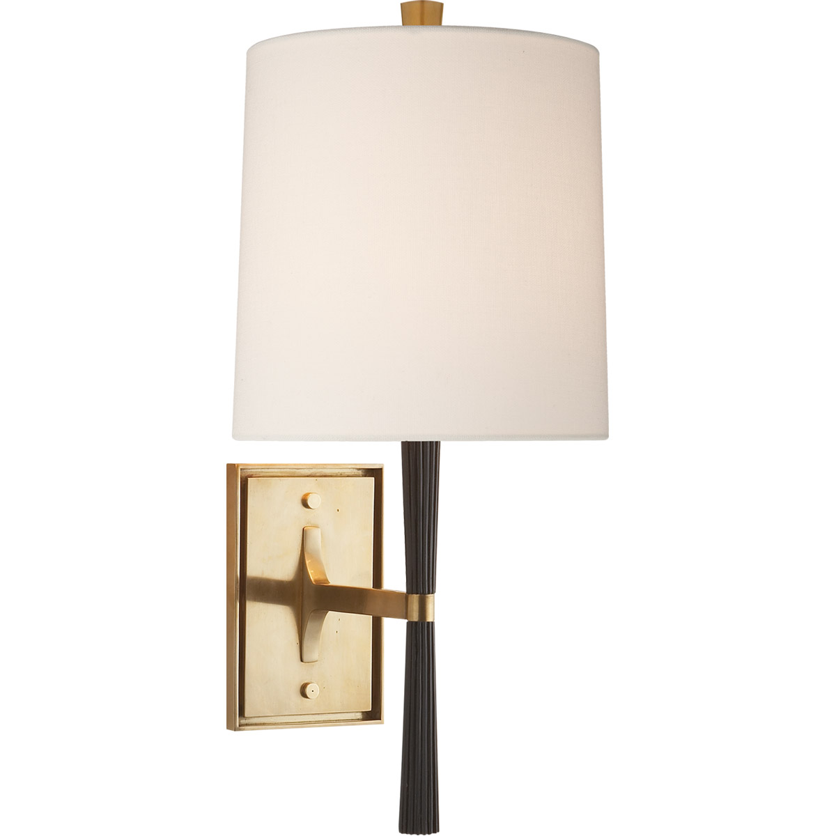 Barbara Barry Refined Rib 1 Light 7.75 inch Ebony Resin and Brass Sconce Wall Light