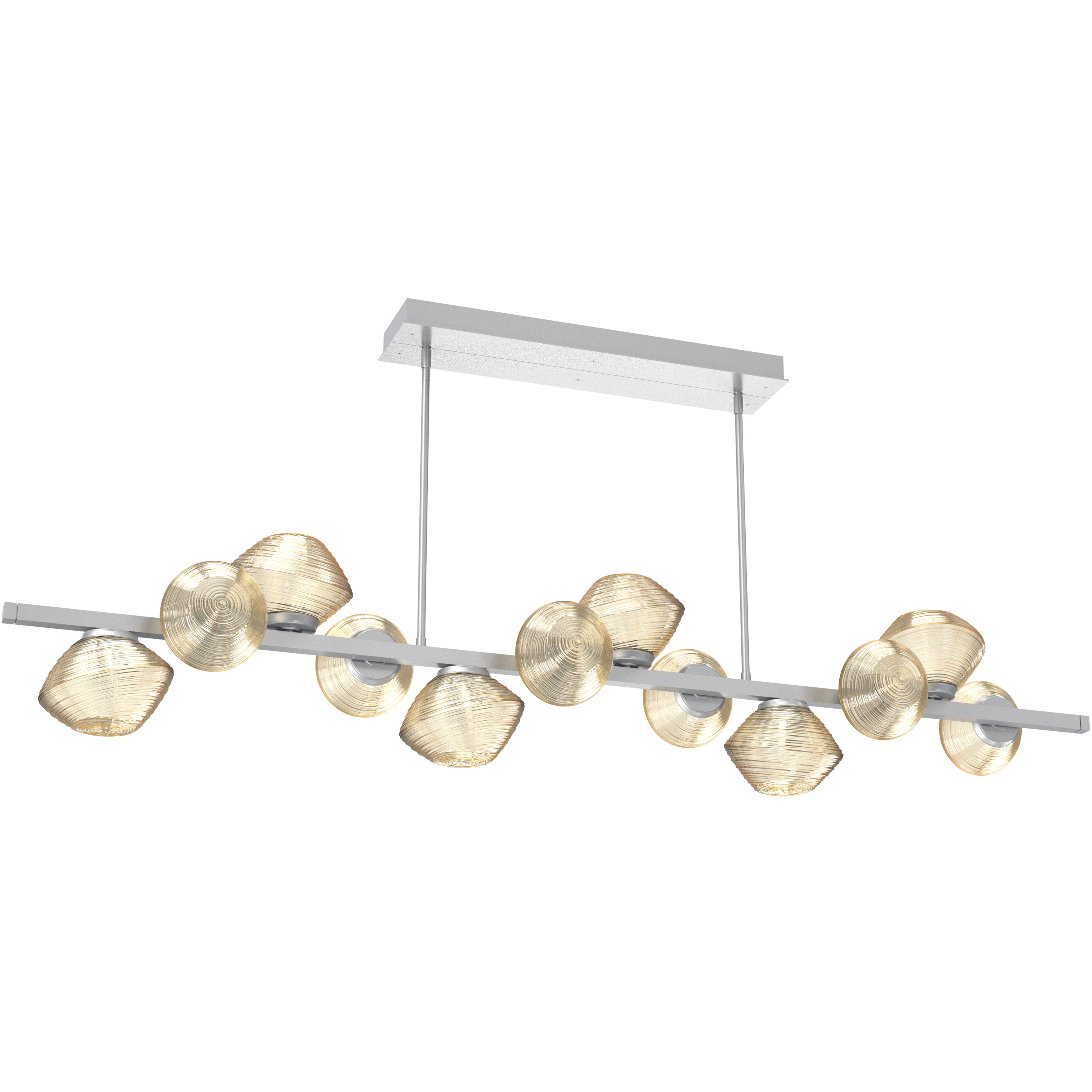 Mesa LED 72 inch Classic Silver Chandelier Ceiling Light in Amber, 2700K LED, Twisted Branch