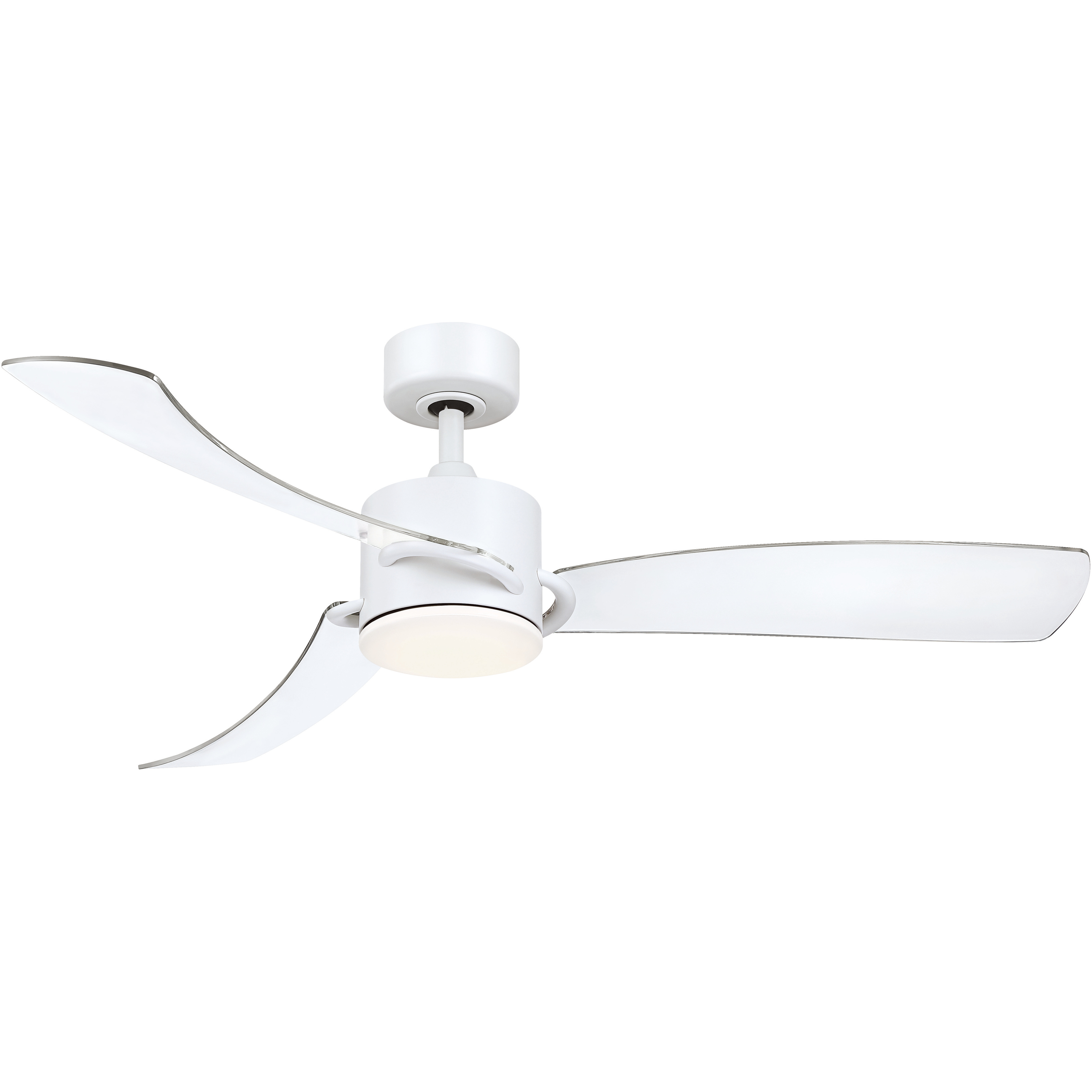 SculptAire 52 inch Matte White with Clear Blades Ceiling Fan